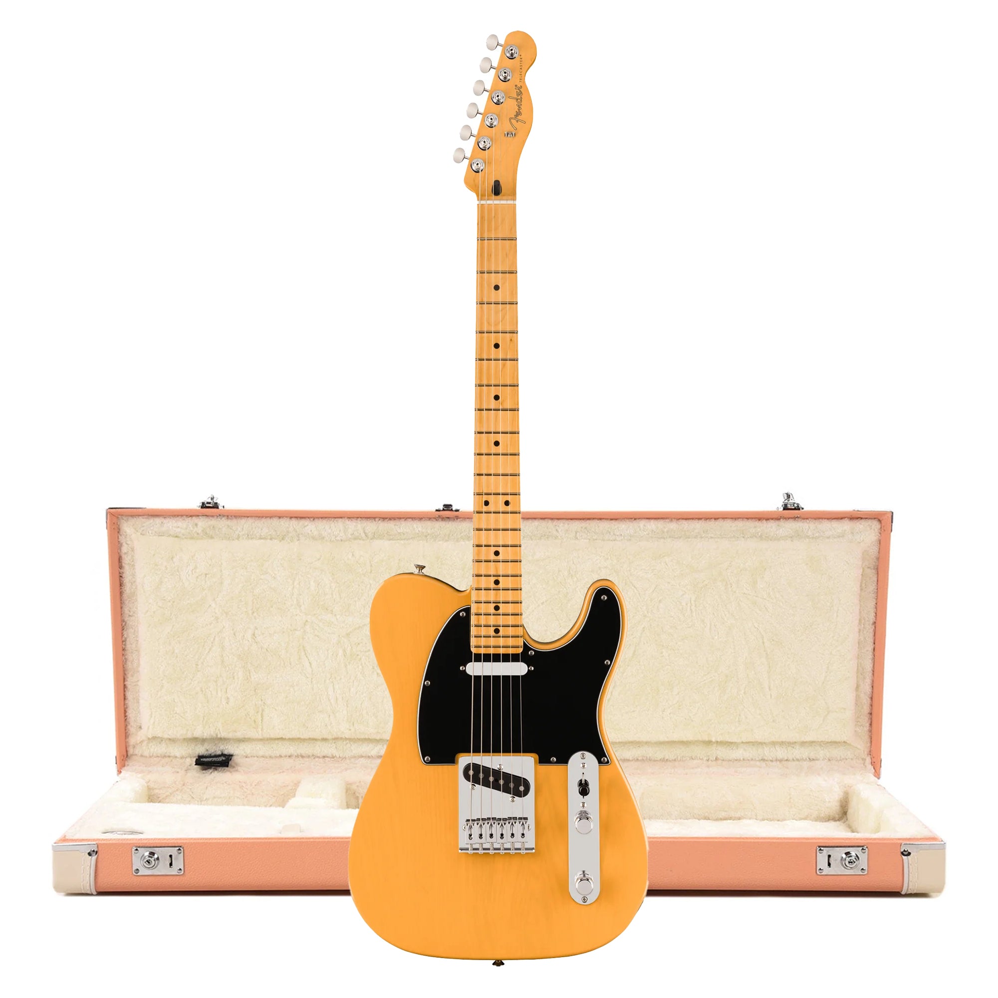 Fender Player II Telecaster MN Butterscotch Blonde and Pacific Peach Hardshell Case Bundle Electric Guitars / Solid Body