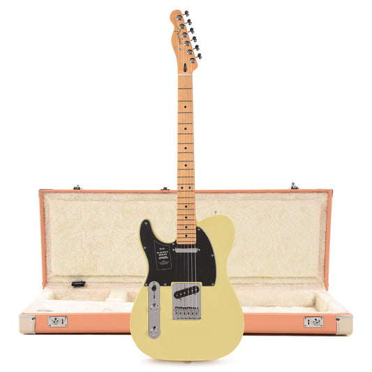 Fender Player II Telecaster MN Hialeah Yellow LEFTY and Pacific Peach Hardshell Case Bundle Electric Guitars / Solid Body