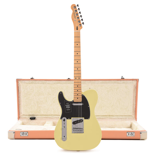 Fender Player II Telecaster MN Hialeah Yellow LEFTY and Pacific Peach Hardshell Case Bundle Electric Guitars / Solid Body