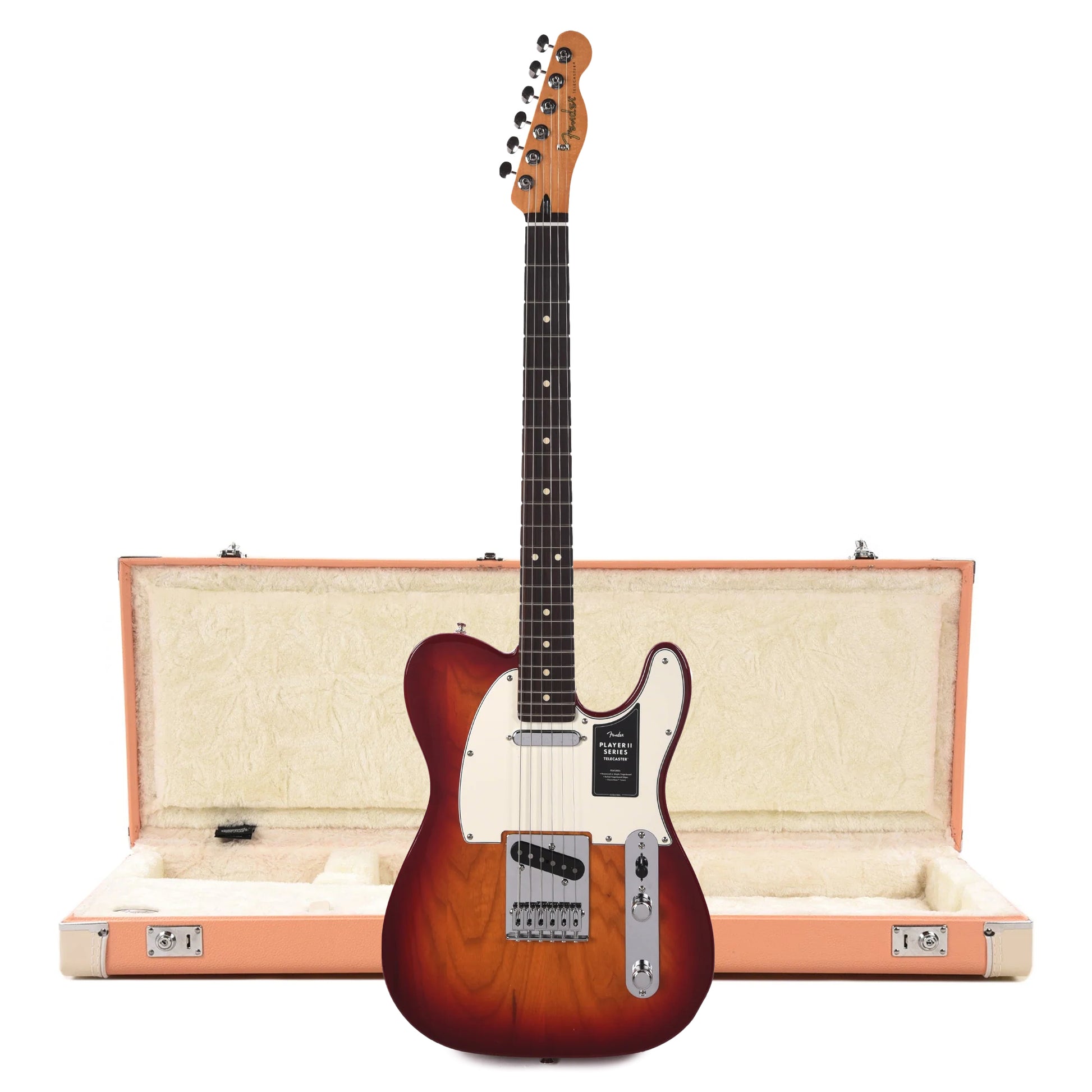 Fender Player II Telecaster RW Aged Cherry Burst and Pacific Peach Hardshell Case Bundle Electric Guitars / Solid Body