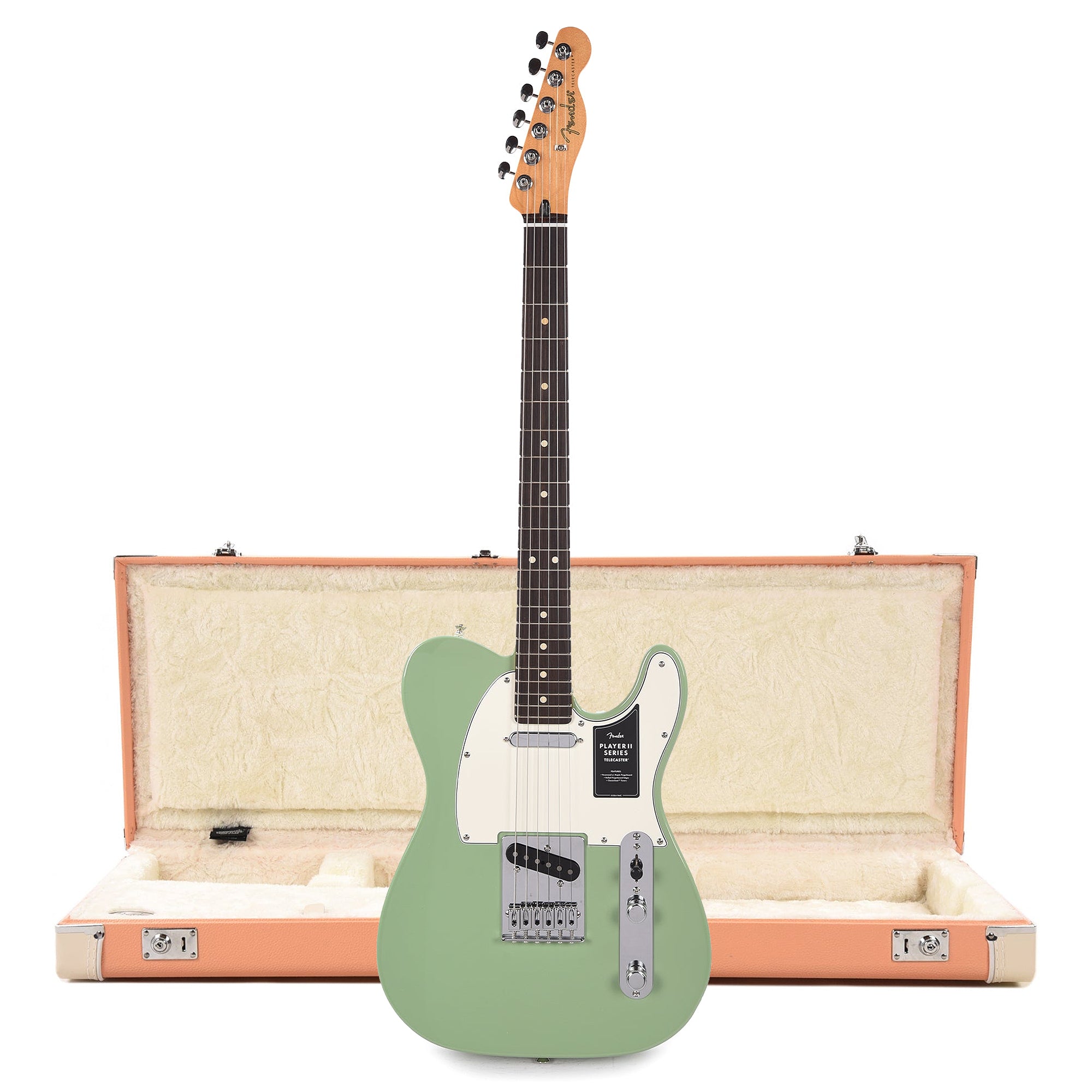 Fender Player II Telecaster RW Birch Green and Pacific Peach Hardshell Case Bundle Electric Guitars / Solid Body
