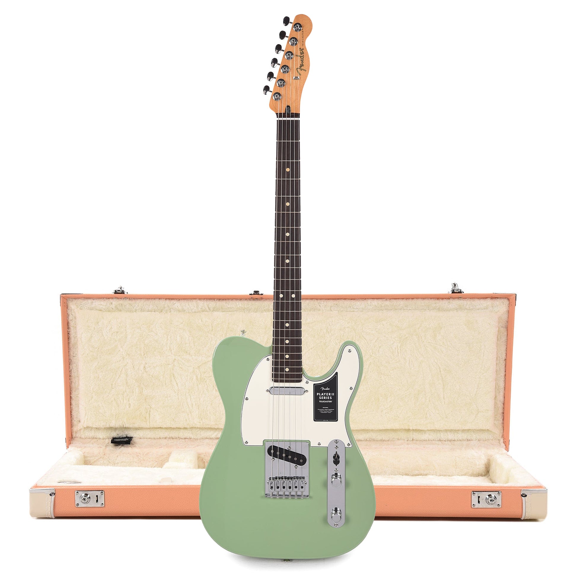 Fender Player II Telecaster RW Birch Green and Pacific Peach Hardshell Case Bundle Electric Guitars / Solid Body