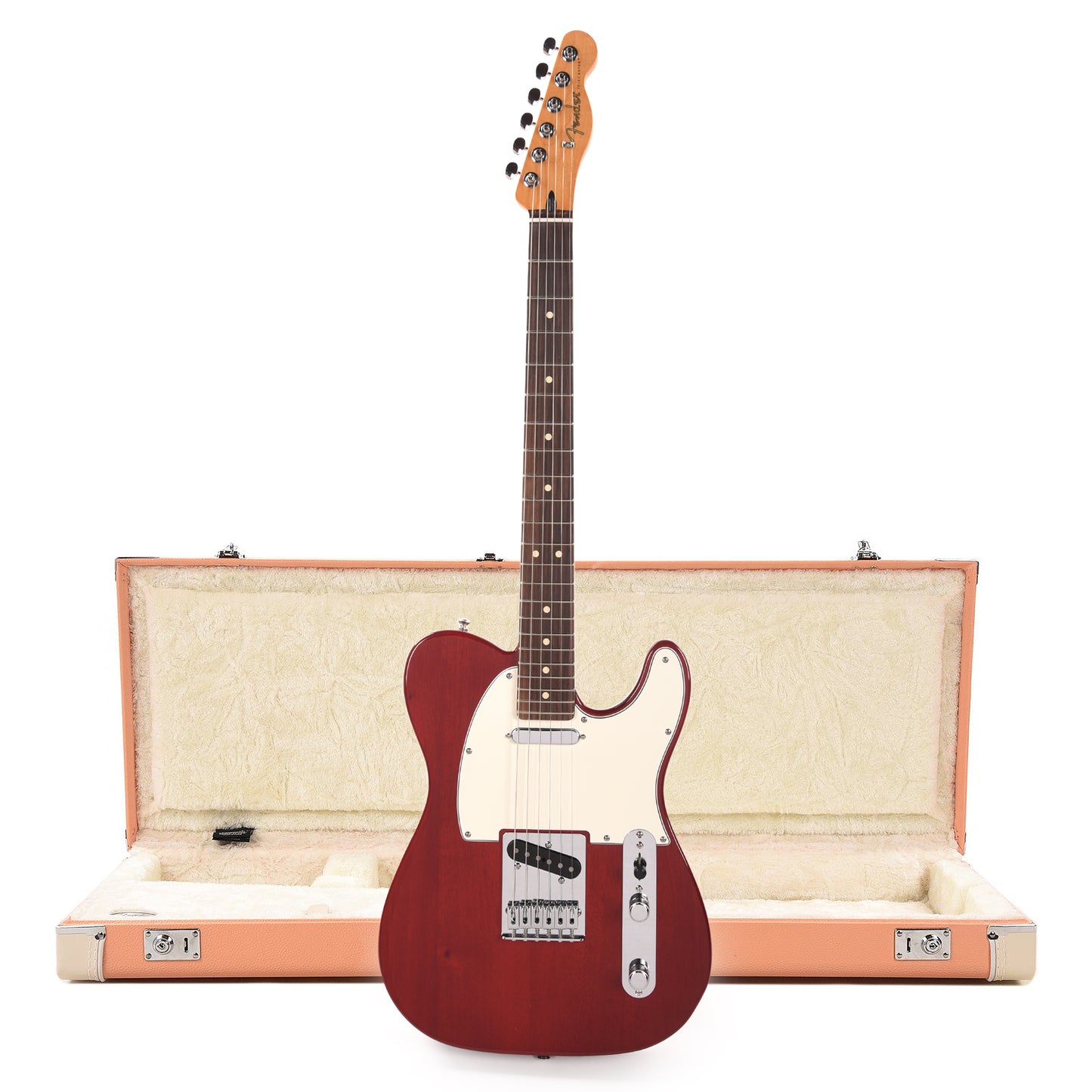 Fender Player II Telecaster RW Transparent Cherry and Pacific Peach Hardshell Case Bundle Electric Guitars / Solid Body