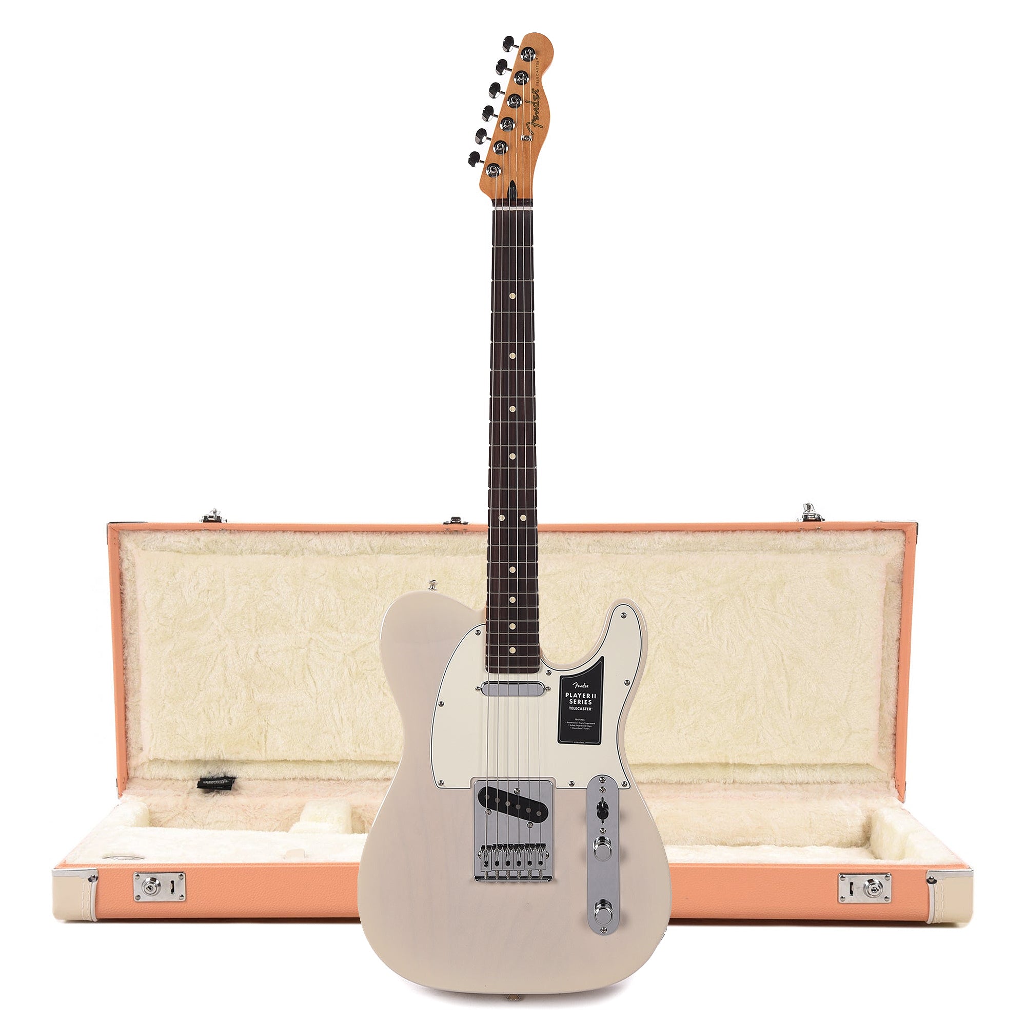 Fender Player II Telecaster RW White Blonde and Pacific Peach Hardshell Case Bundle Electric Guitars / Solid Body