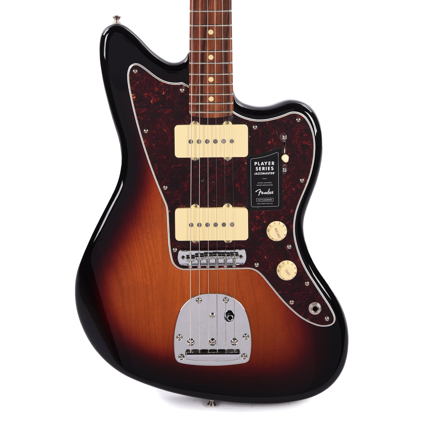 Fender Player Jazzmaster 3-Color Sunburst w/Black Headcap Electric Guitars / Solid Body