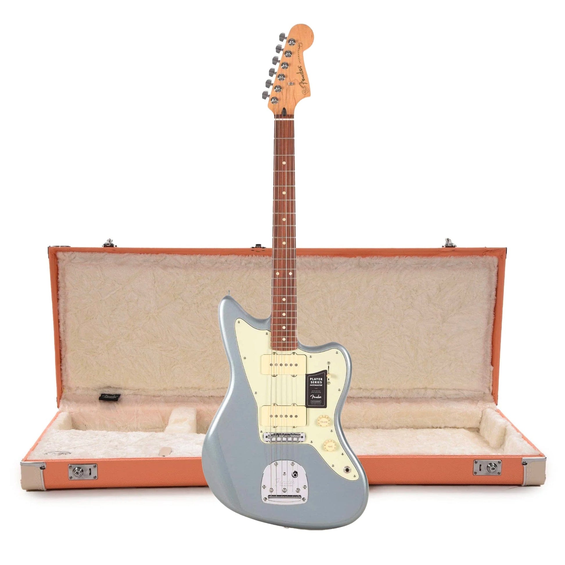 Fender Player Jazzmaster Ice Blue Metallic and Pacific Peach Hardshell Case Bundle Electric Guitars / Solid Body