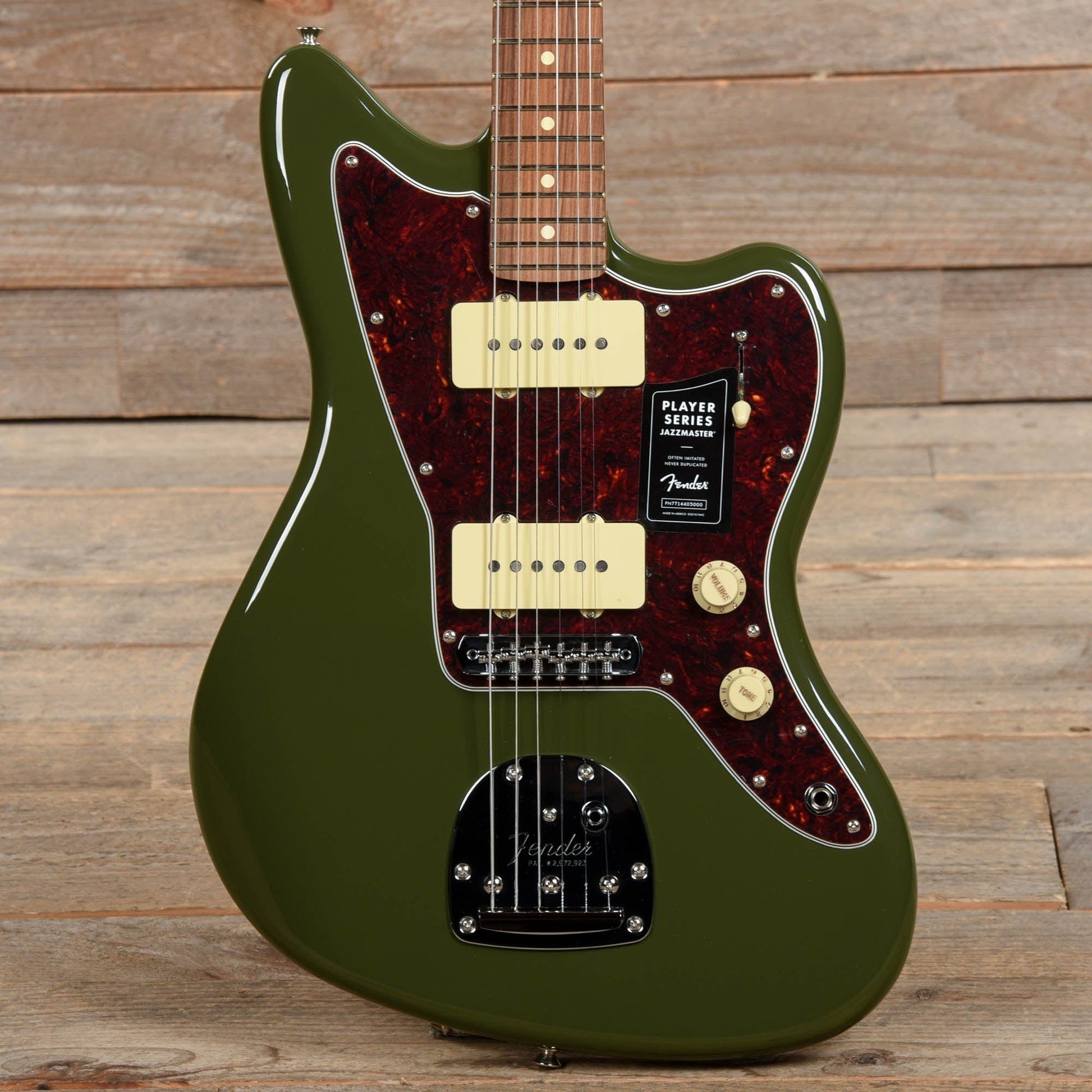 Fender Player Jazzmaster Olive w/Matching Headcap, Pure Vintage '65 Pickups, & Series/Parallel 4-Way Electric Guitars / Solid Body