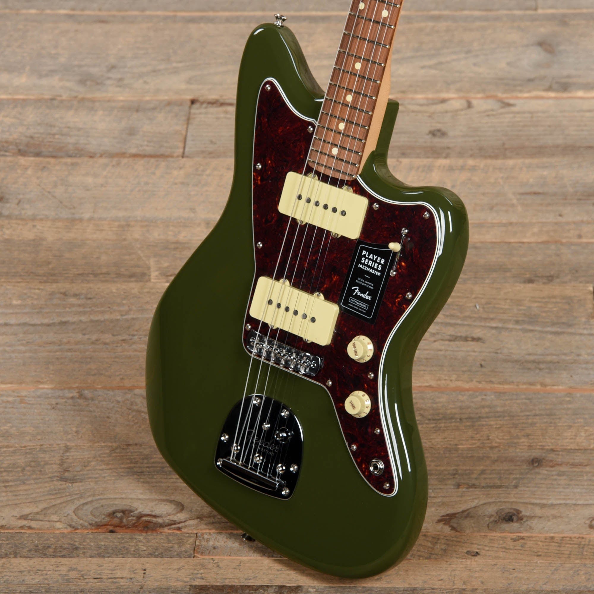 Fender Player Jazzmaster Olive w/Matching Headcap, Pure Vintage '65 Pickups, & Series/Parallel 4-Way Electric Guitars / Solid Body