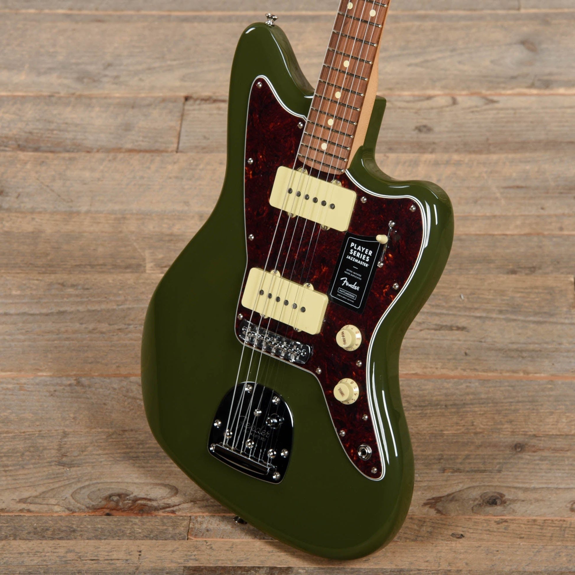 Fender Player Jazzmaster Olive w/Matching Headcap, Pure Vintage '65 Pickups, & Series/Parallel 4-Way Electric Guitars / Solid Body