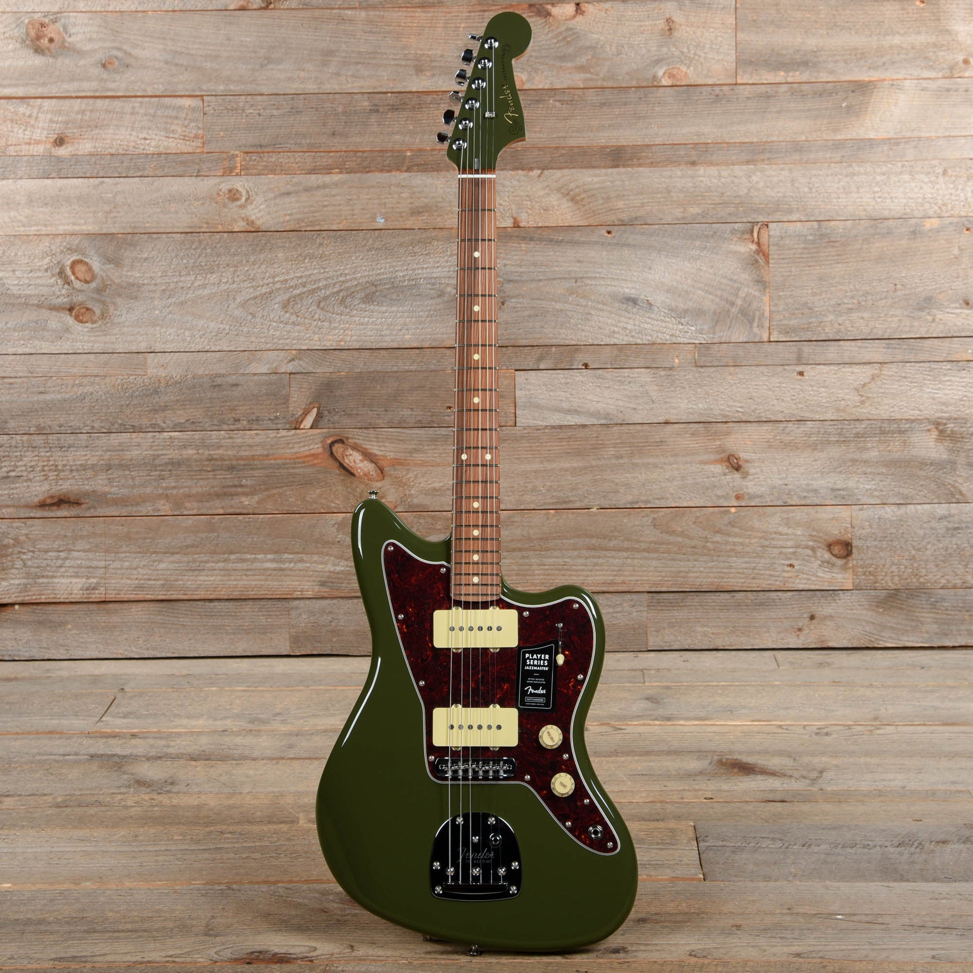 Fender Player Jazzmaster Olive w/Matching Headcap, Pure Vintage '65 Pickups, & Series/Parallel 4-Way Electric Guitars / Solid Body