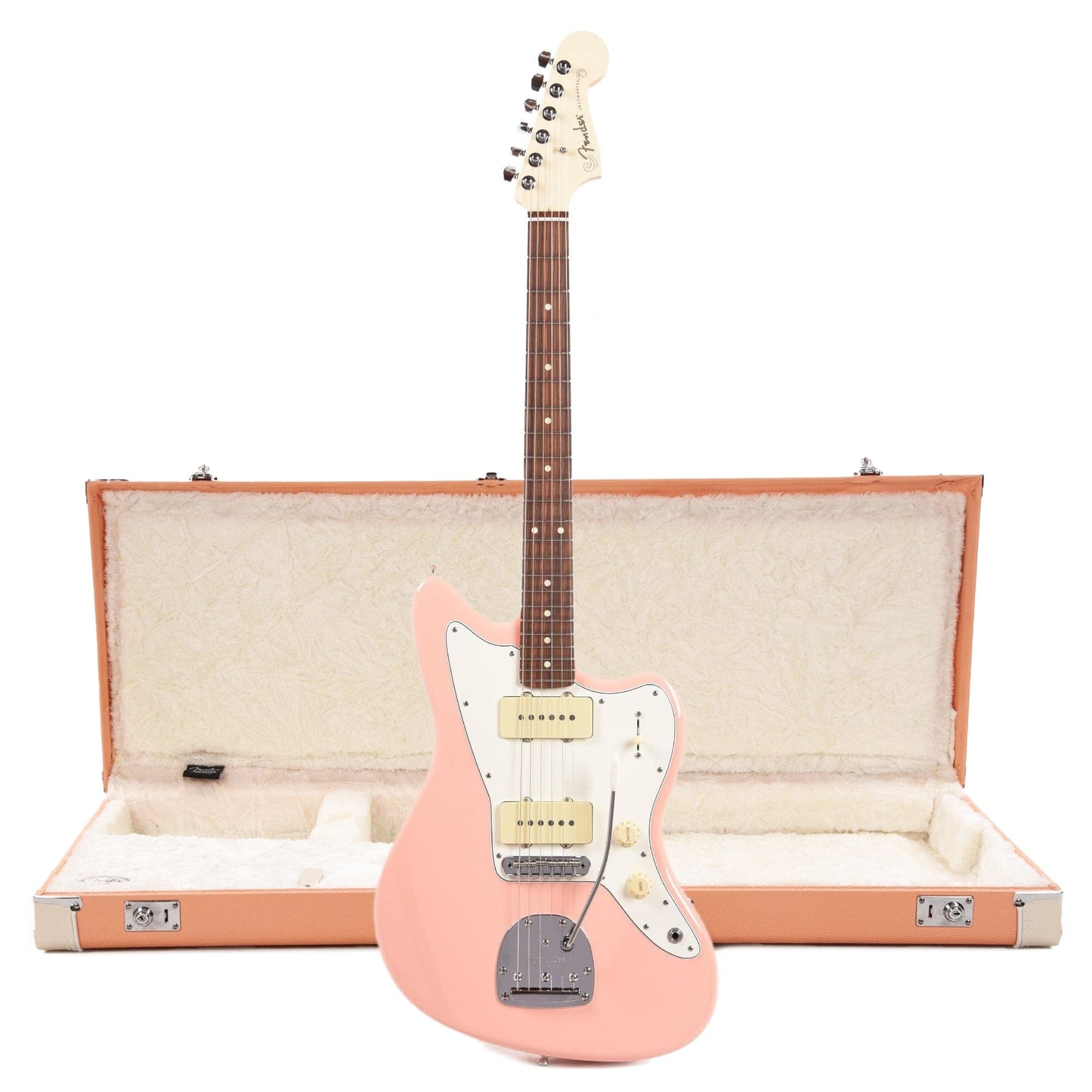 Fender Player Jazzmaster Shell Pink w/Olympic White Headcap, Pure Vintage '65 Pickups, & Series/Parallel 4-Way and Classic Series Wood Case Jazzmaster/Jaguar Pacific Peach (CME Exclusive) Electric Guitars / Solid Body