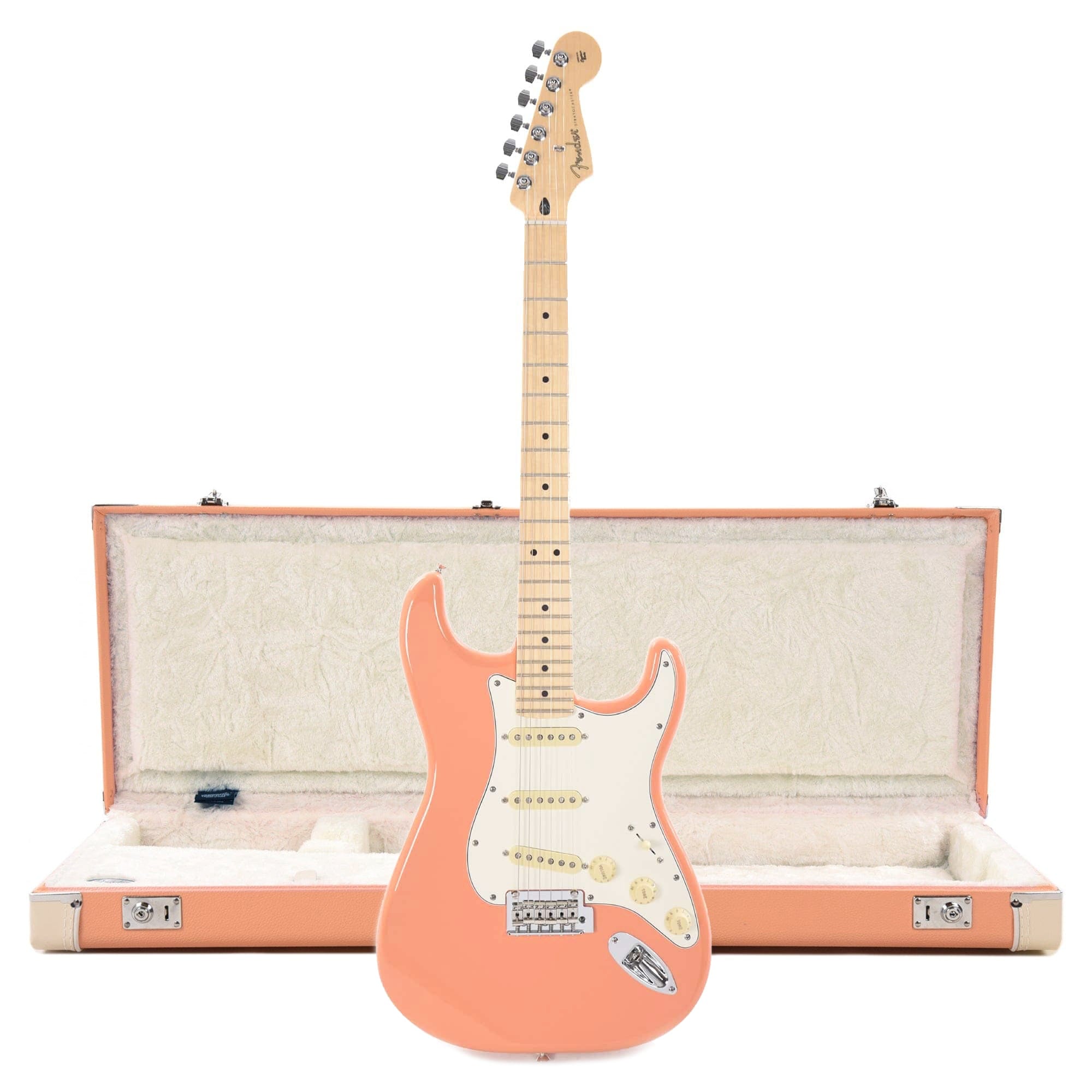 Fender Player Stratocaster MN Pacific Peach and Classic Series Wood Case Strat/Tele Pacific Peach (CME Exclusive) Electric Guitars / Solid Body