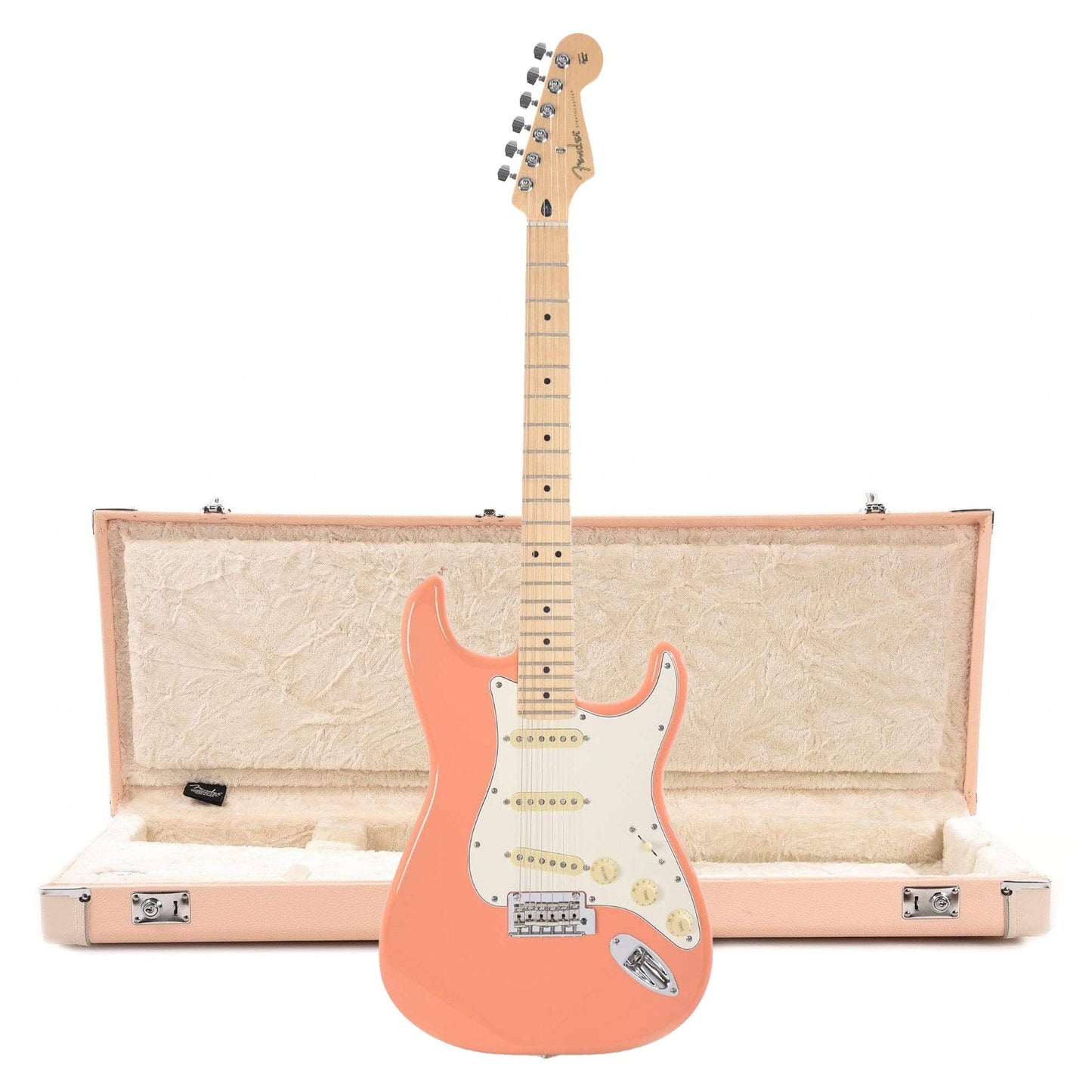 Fender Player Stratocaster Pacific Peach and Shell Pink Hardshell Case Bundle Electric Guitars / Solid Body