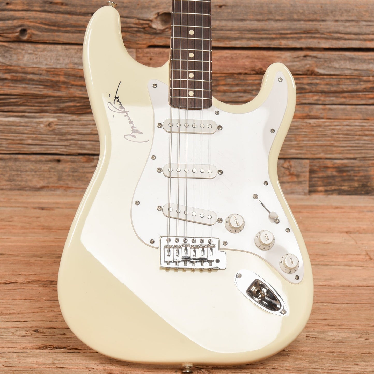 Fender "Squier Series" Standard Stratocaster Olympic White 1995 Electric Guitars / Solid Body