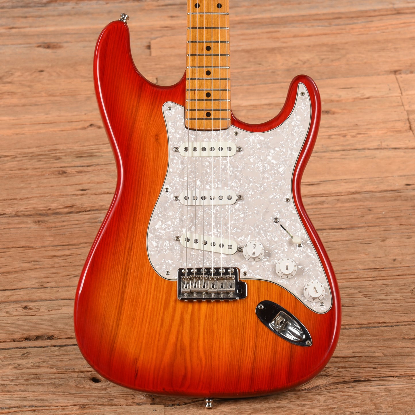 Fender ST-54 Stratocaster Reissue MIJ Neck with Unknown Body Cherry Sunburst Electric Guitars / Solid Body