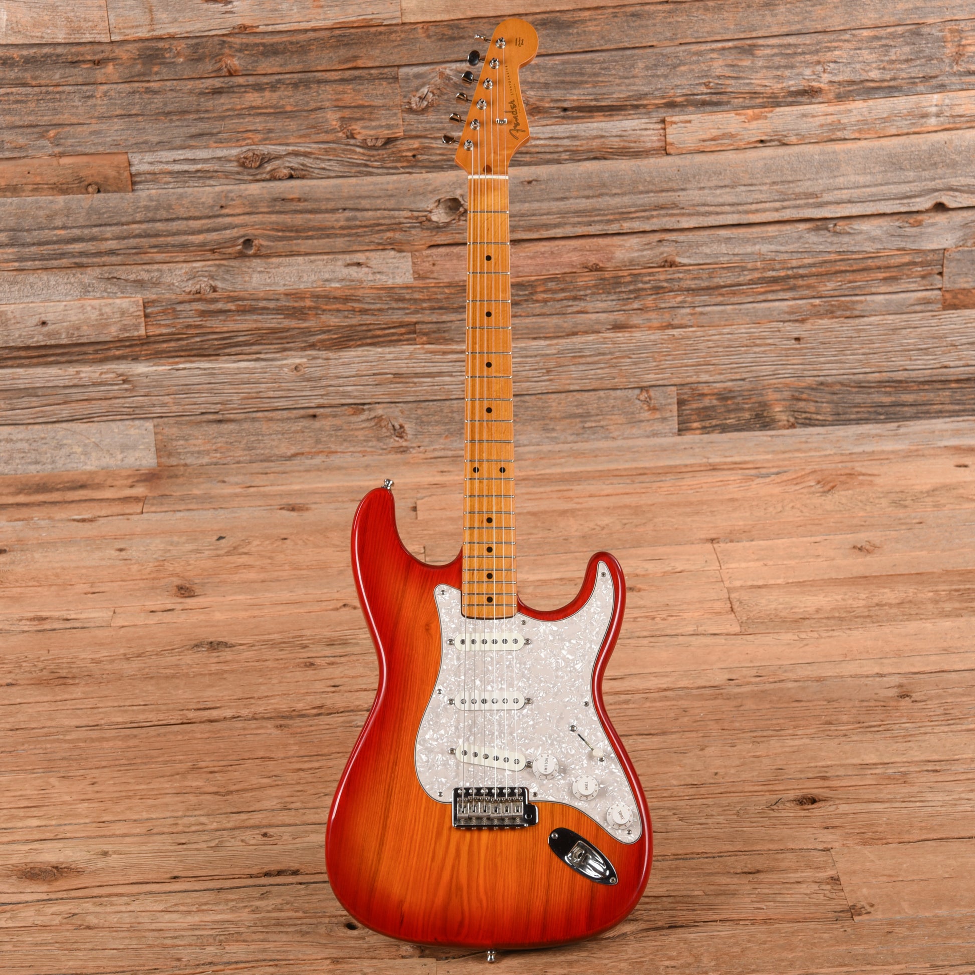 Fender ST-54 Stratocaster Reissue MIJ Neck with Unknown Body Cherry Sunburst Electric Guitars / Solid Body