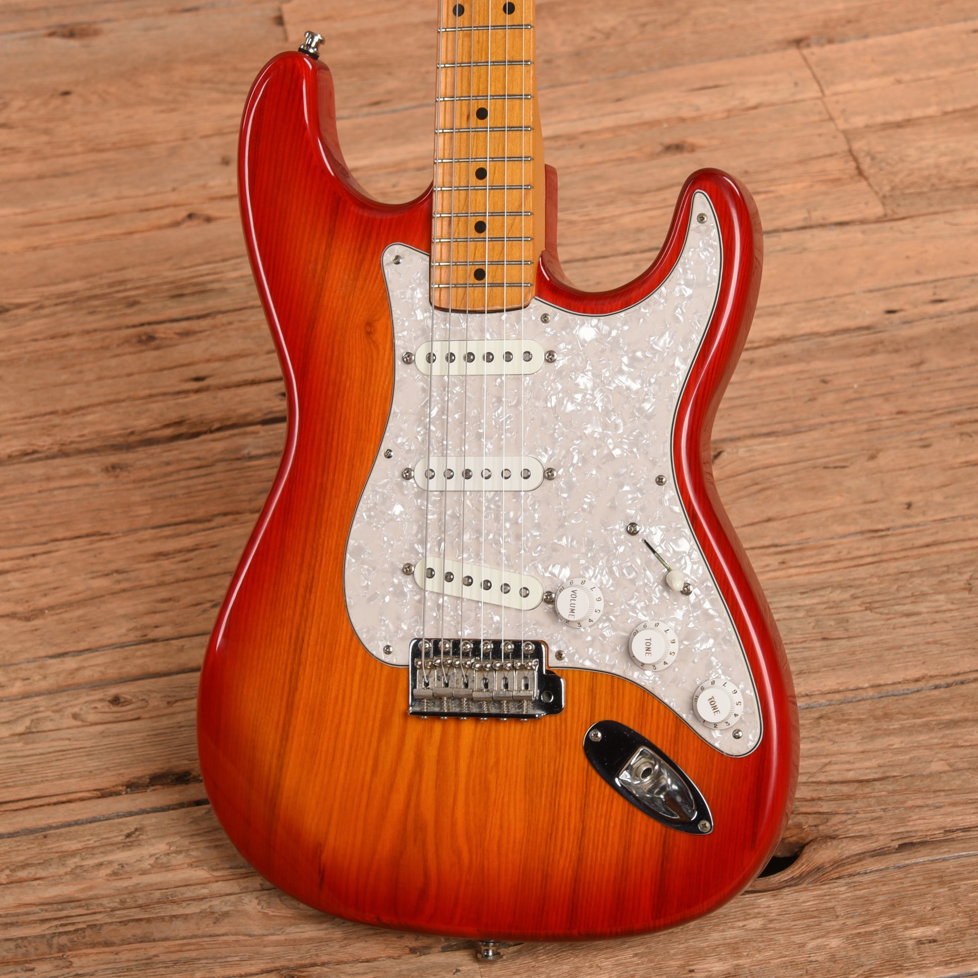 Fender ST-54 Stratocaster Reissue MIJ Neck with Unknown Body Cherry Sunburst Electric Guitars / Solid Body