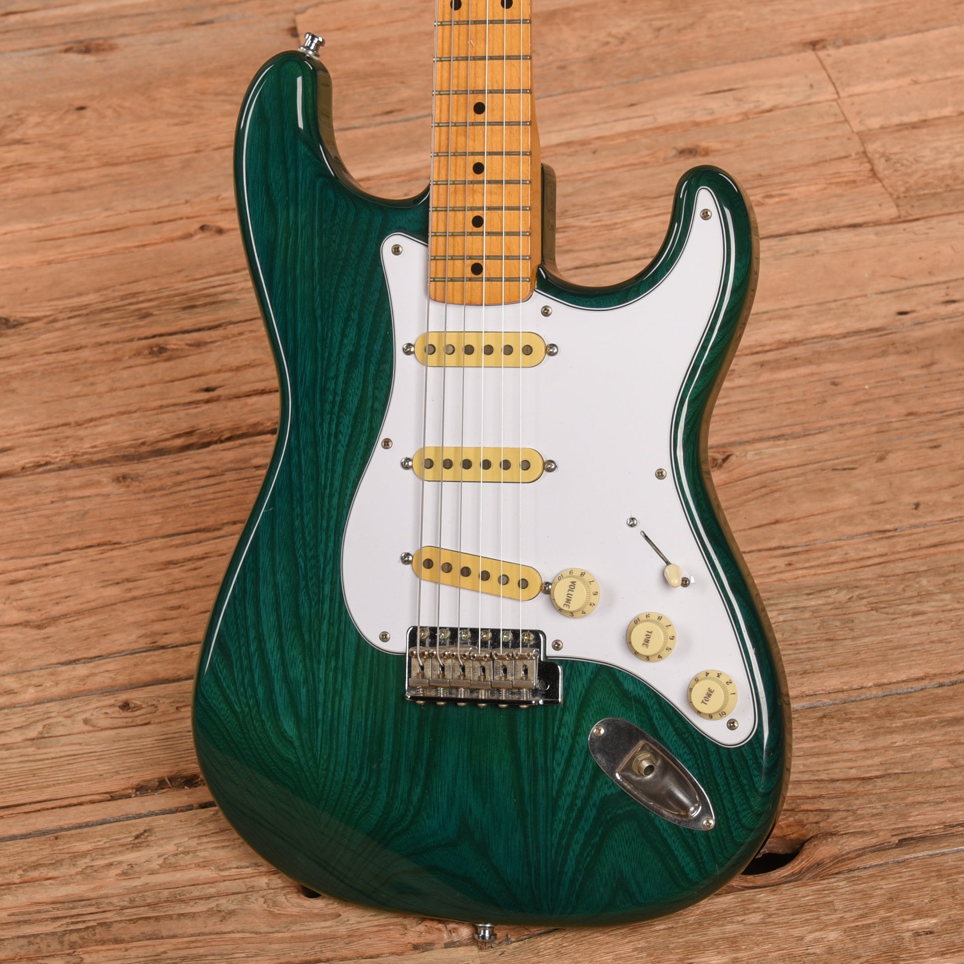 Fender ST-57 Stratocaster Reissue MIJ Transparent Green Electric Guitars / Solid Body