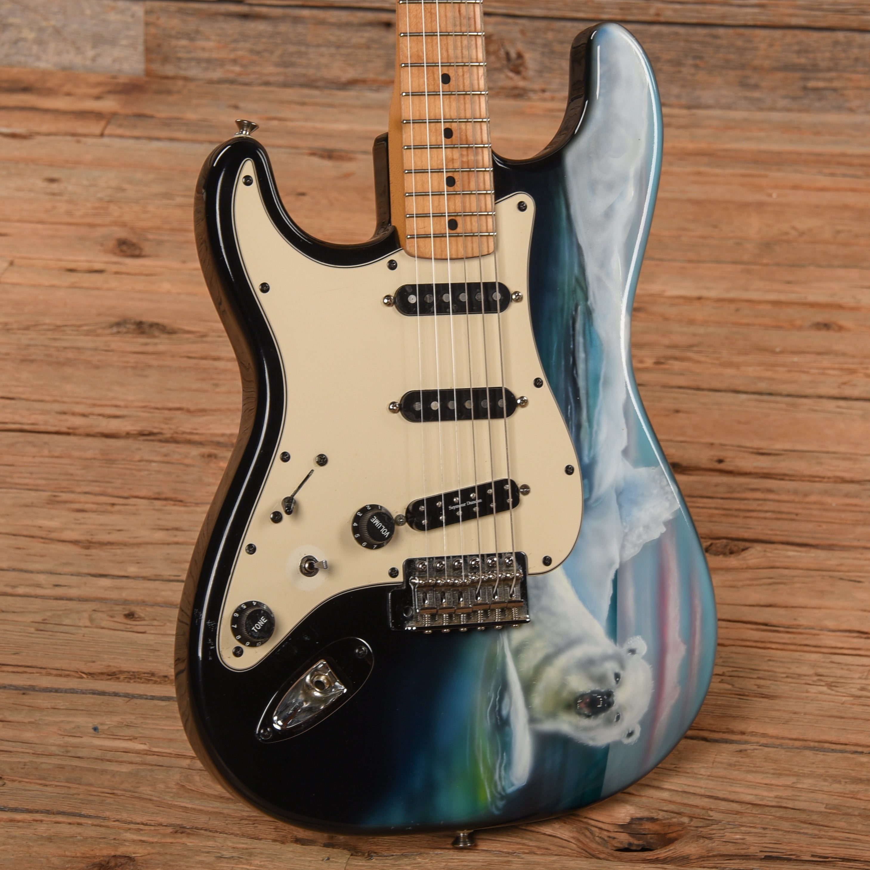 Fender Standard Stratocaster Black 2004 LEFTY Electric Guitars / Solid Body