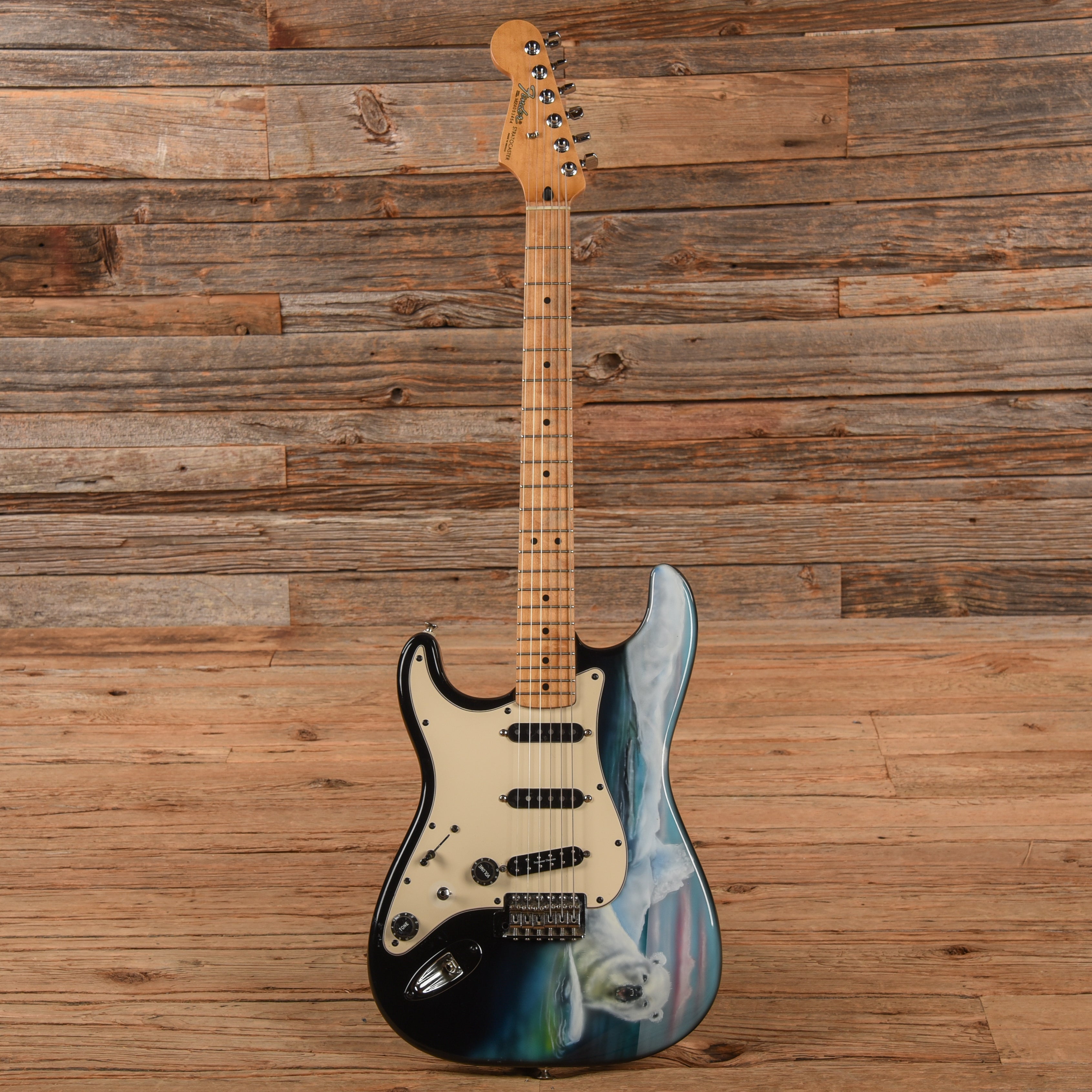 Fender Standard Stratocaster Black 2004 LEFTY Electric Guitars / Solid Body