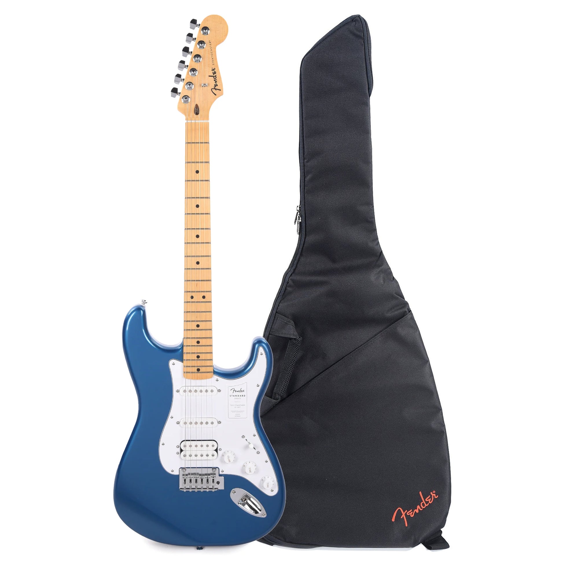 Fender Standard Stratocaster HSS MN Aqua Marine Metallic and FE405 Gig Bag Bundle Electric Guitars / Solid Body
