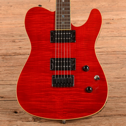 Fender Telecaster FMT HH Crimson Red Transparent Electric Guitars / Solid Body