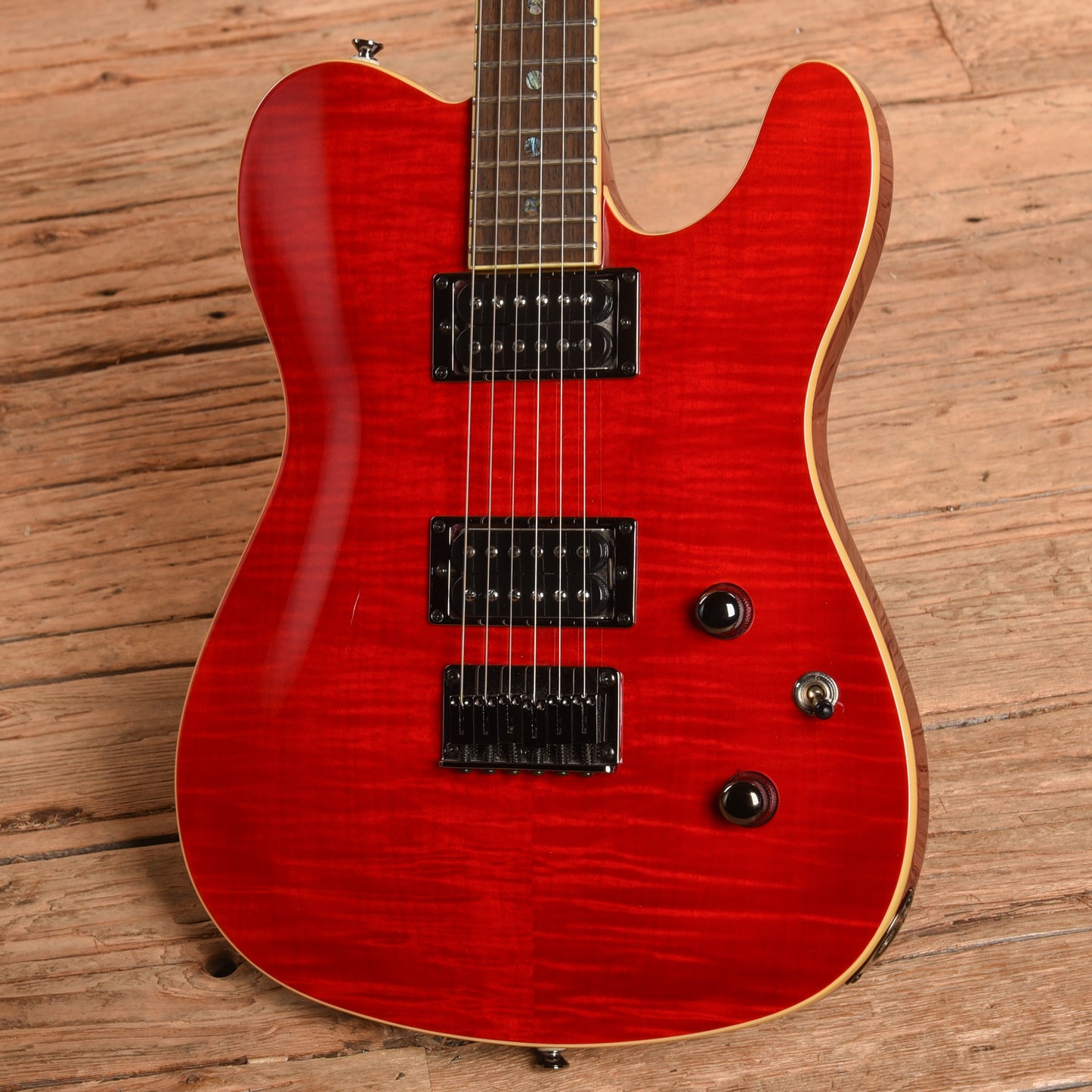 Fender Telecaster FMT HH Crimson Red Transparent Electric Guitars / Solid Body