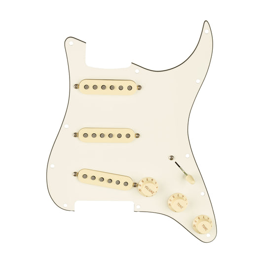 Fender Pre-Wired Pickguard Stratocaster SSS Tex Mex 3-Ply White Pickups & Preamps