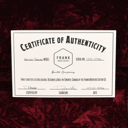 Frank Brothers Arcade Thinline Mahogany/Maple Oxblood w/ V.O. Humbuckers Electric Guitars