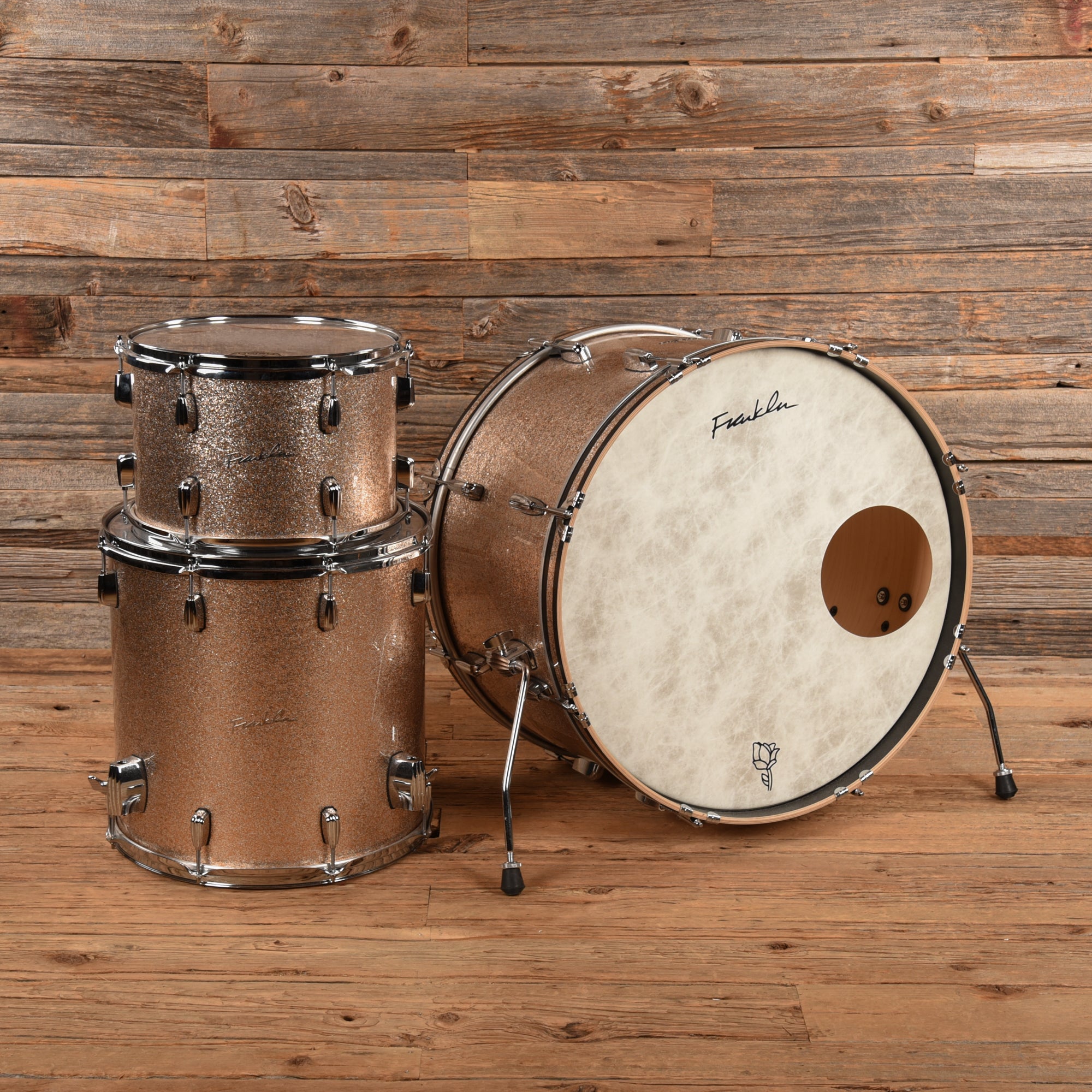 Franklin Drum Co. 13/16/24 3pc. Drum Kit USED Champagne Sparkle Drums and Percussion / Acoustic Drums / Full Acoustic Kits