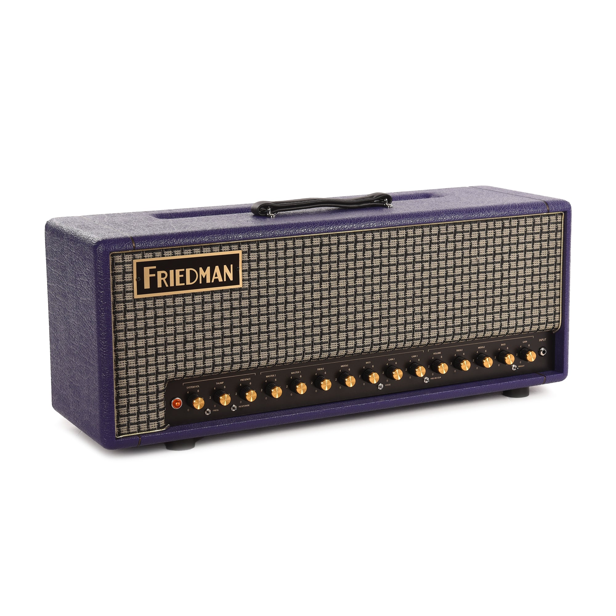 Friedman BE-100 Deluxe 3-Channel EL34 100W Head Purple Elephant w/ Aged British Style Large Check Grille Amps / Guitar Amps / Guitar Heads