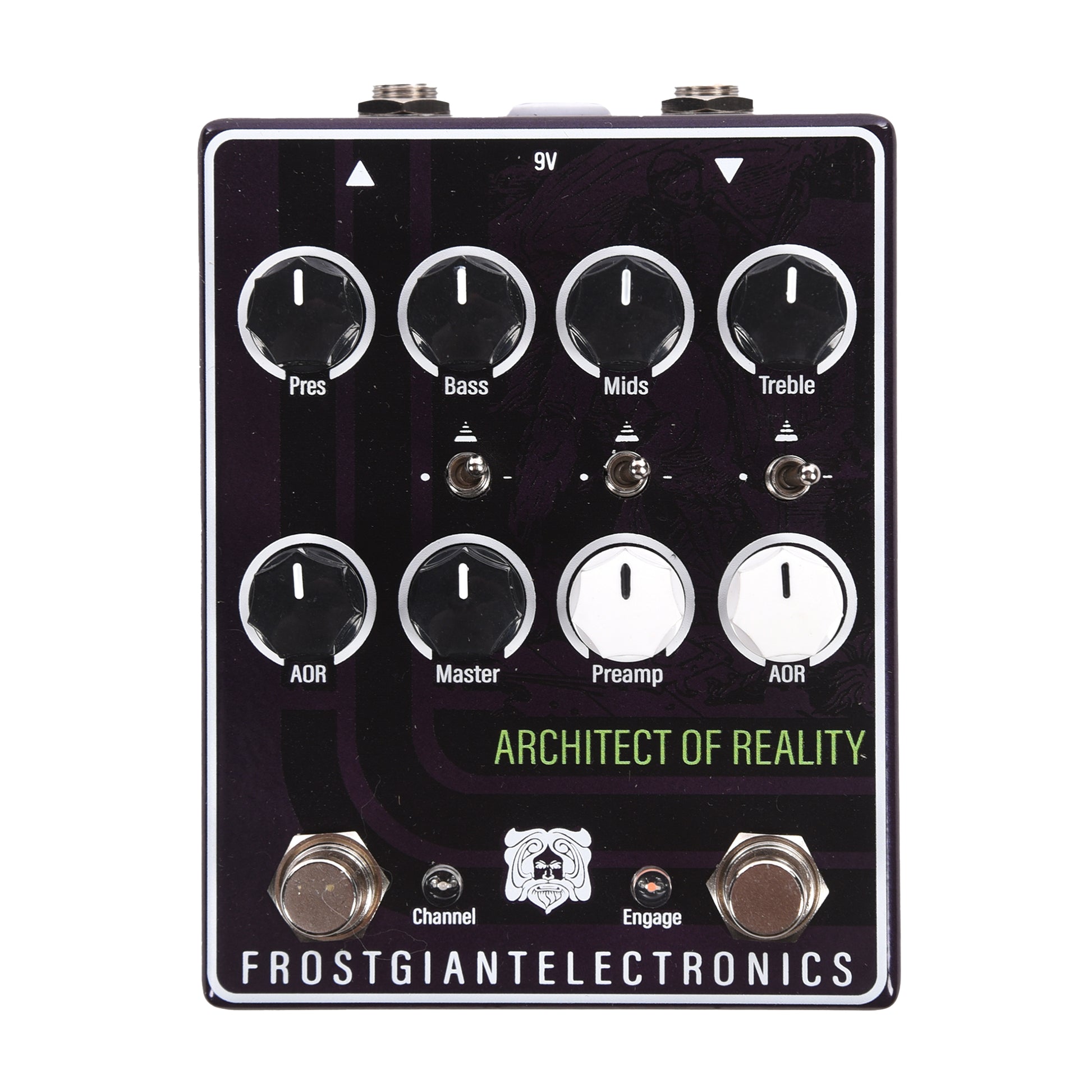 Frost Giant Electronics Architect of Reality Dual Channel Preamp Pedal Purple & White Effects and Pedals / Overdrive and Boost