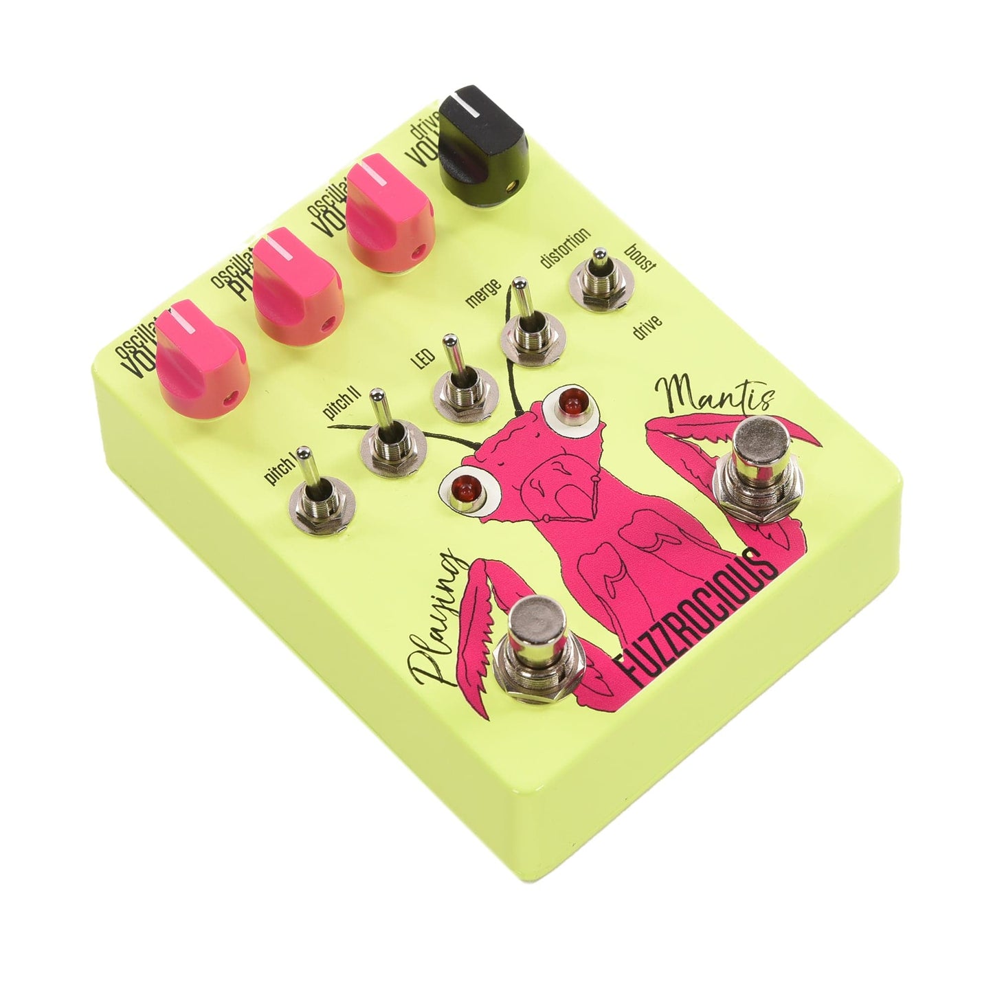 Fuzzrocious Playing Mantis Neon Yellow Effects and Pedals / Distortion