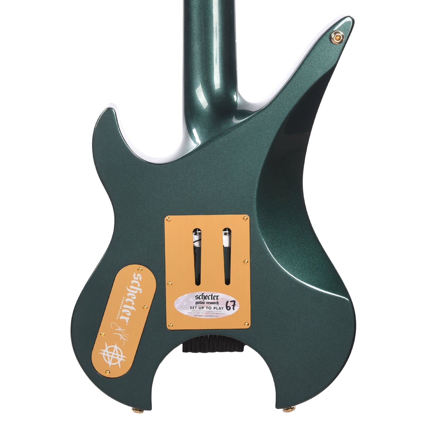 Schecter Synyster Gates Custom-7 TR Headless Electric Guitar Oak Green Metallic