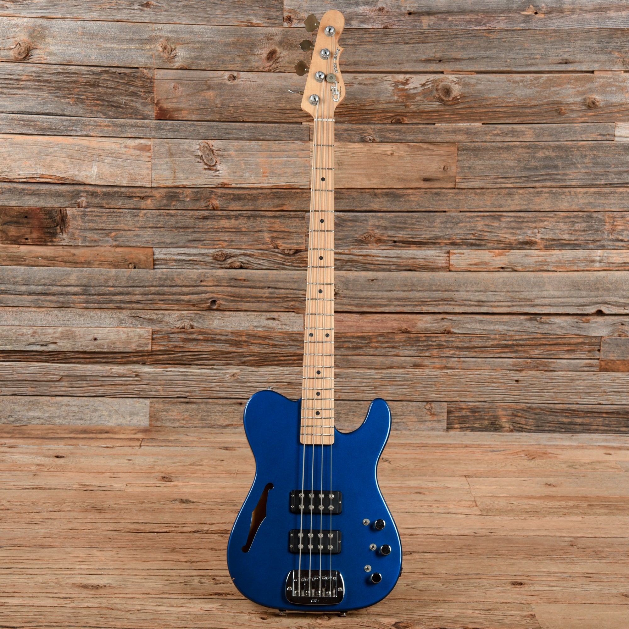 G&L ASAT Bass Semi-Hollow Blue – Chicago Music Exchange