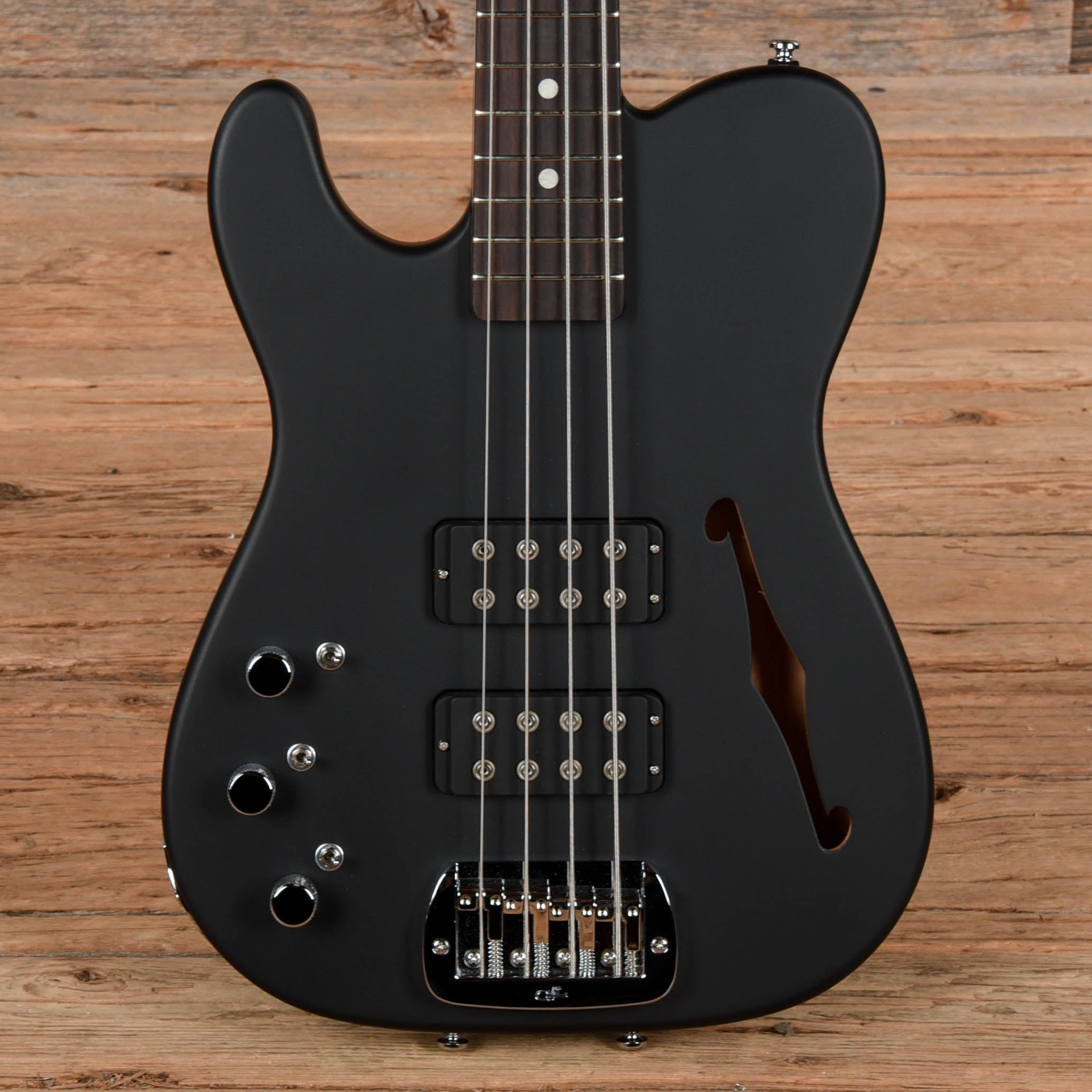G&L USA ASAT Bass Semi-Hollow Satin Black  LEFTY Bass Guitars / 4-String