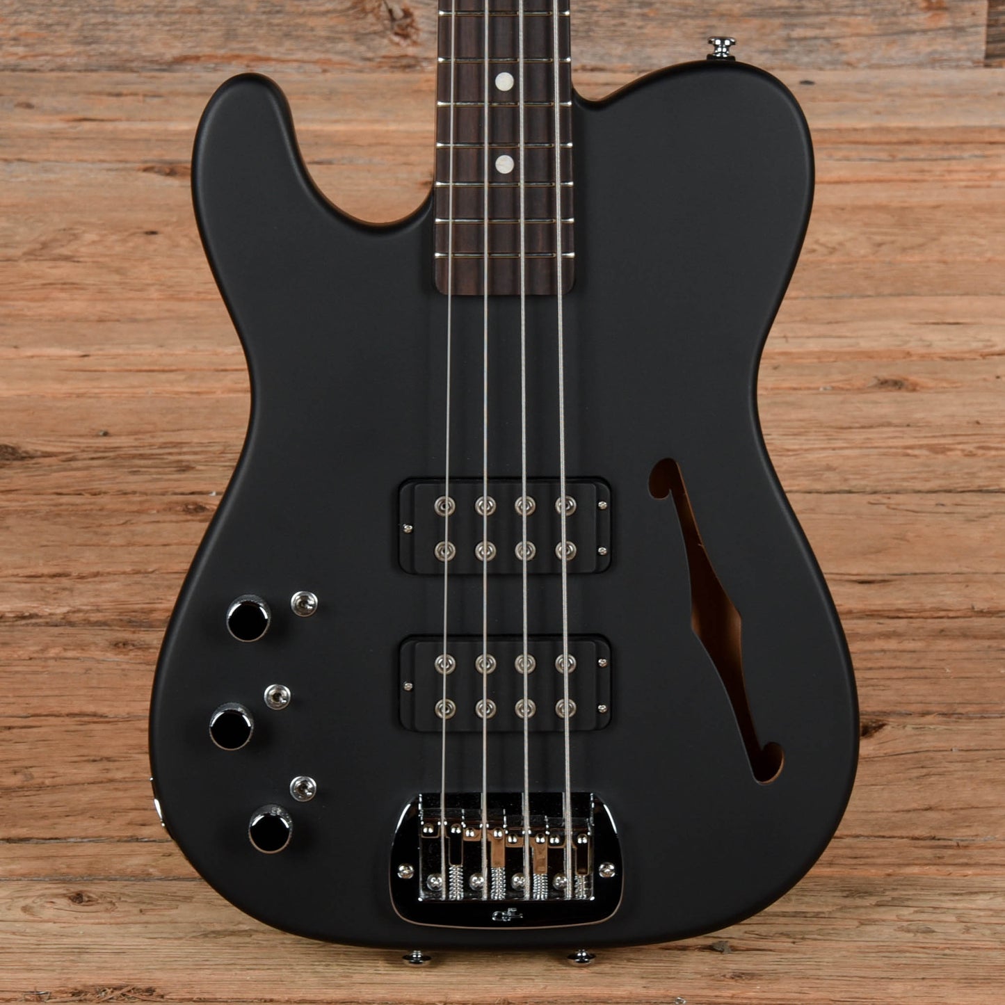 G&L USA ASAT Bass Semi-Hollow Satin Black  LEFTY Bass Guitars / 4-String