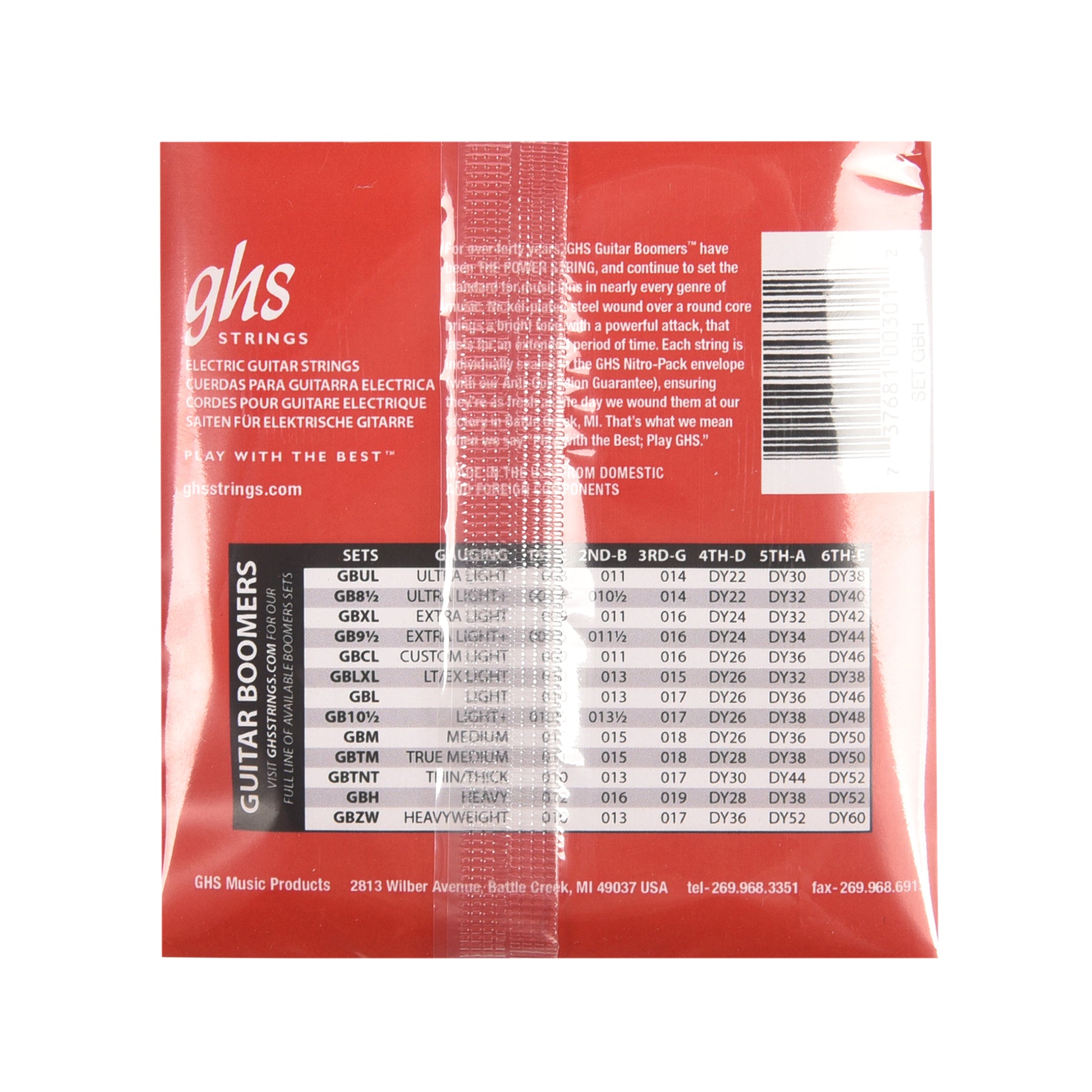 GHS GBH Boomers Heavy Electric Guitar Strings 12-52 Accessories / Strings / Guitar Strings