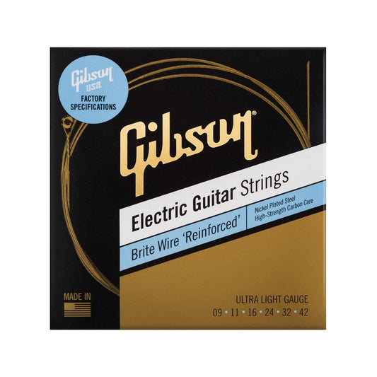 Gibson Brite Wire 'Reinforced' Electric Guitar Strings Ultra-Light Gauge 9-42 Accessories / Strings / Guitar Strings