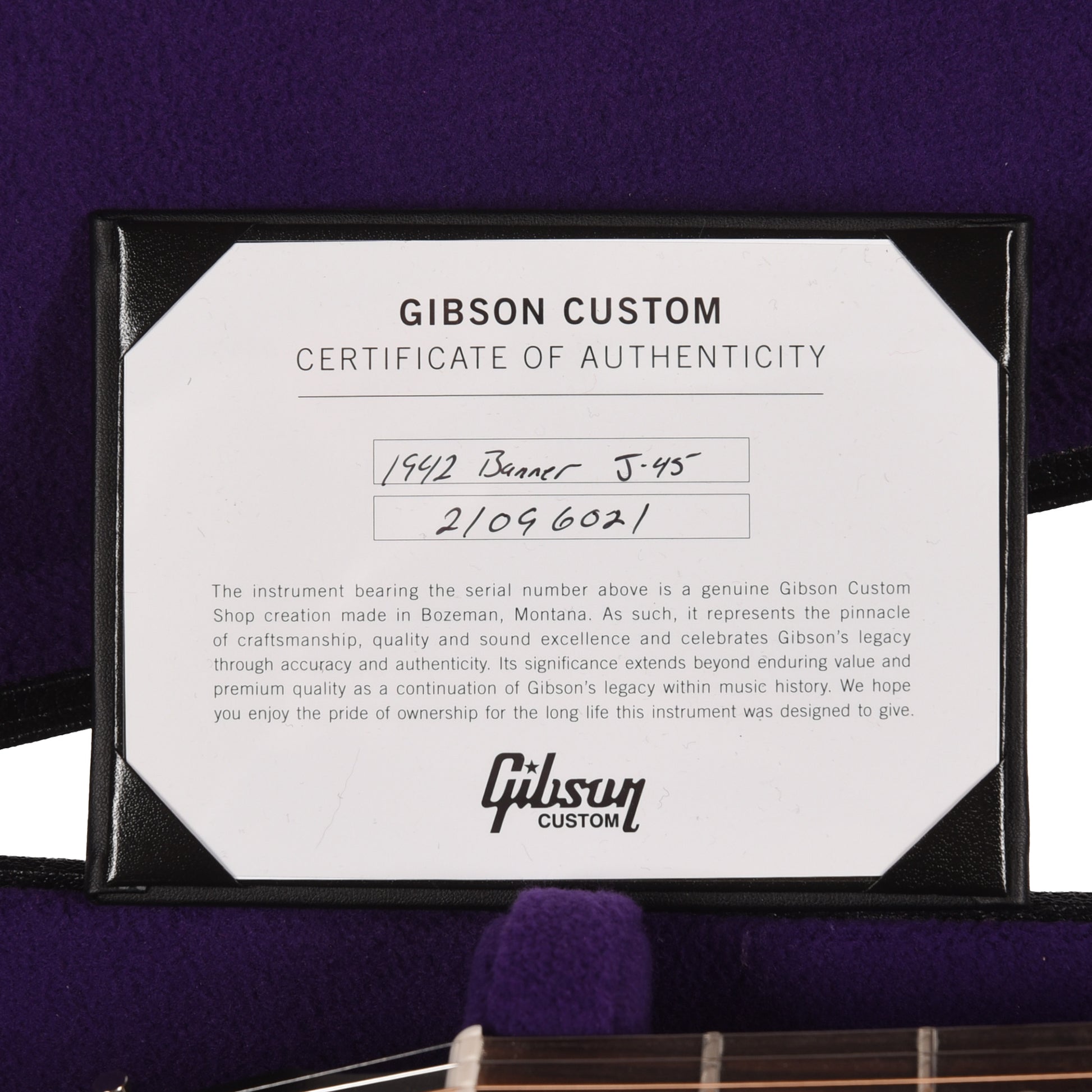 Gibson Custom Shop Historic Reissue 1942 Banner J-45 Vintage Sunburst Acoustic Guitars