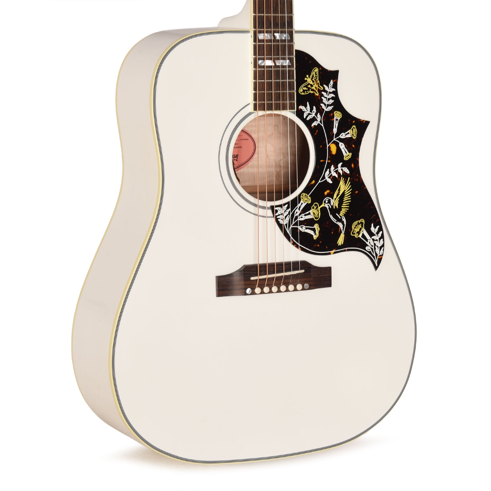 Gibson Custom Shop Limited Run Hummingbird Sitka/Maple Alpine White Gloss Acoustic Guitars