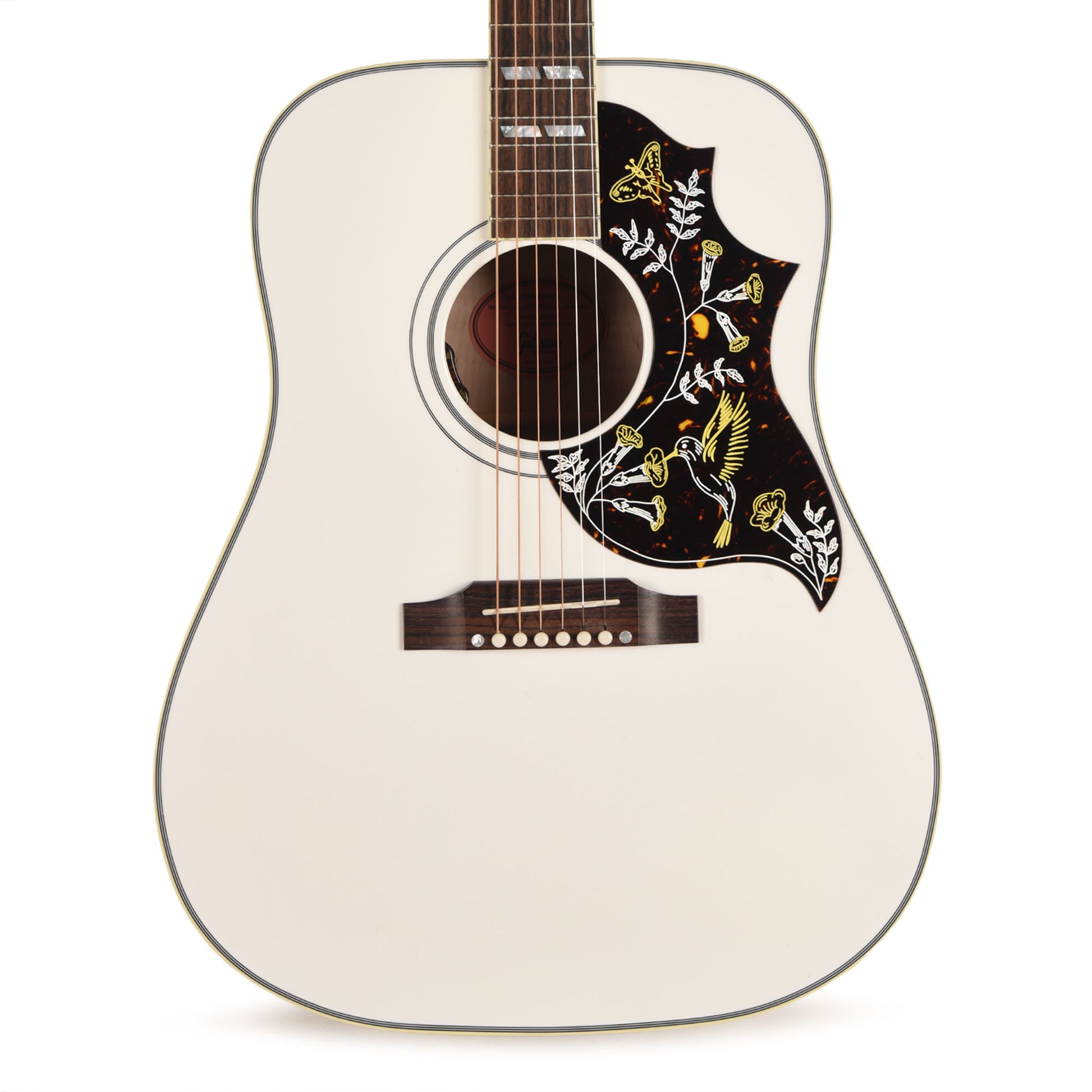 Gibson Custom Shop Limited Run Hummingbird Sitka/Maple Alpine White Gloss Acoustic Guitars