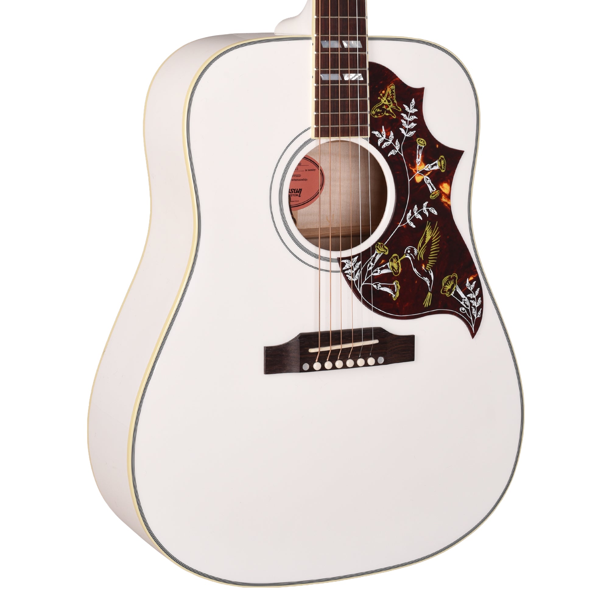 Gibson Custom Shop M2M Hummingbird Maple Alpine White Gloss Acoustic Guitars