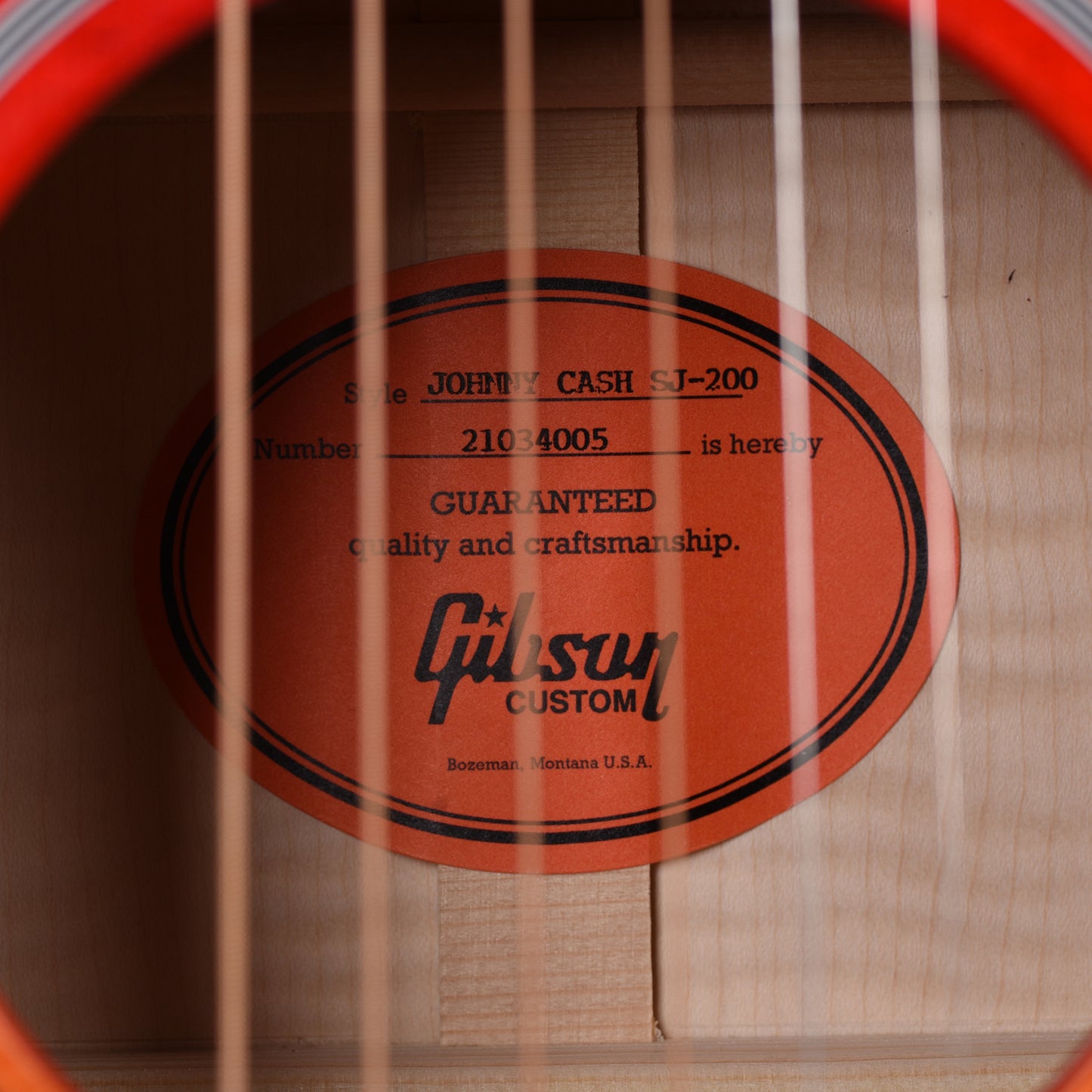 Gibson Custom Shop Limited Edition Johnny Cash SJ-200 Vintage Cherry Sunburst Acoustic Guitars / Jumbo