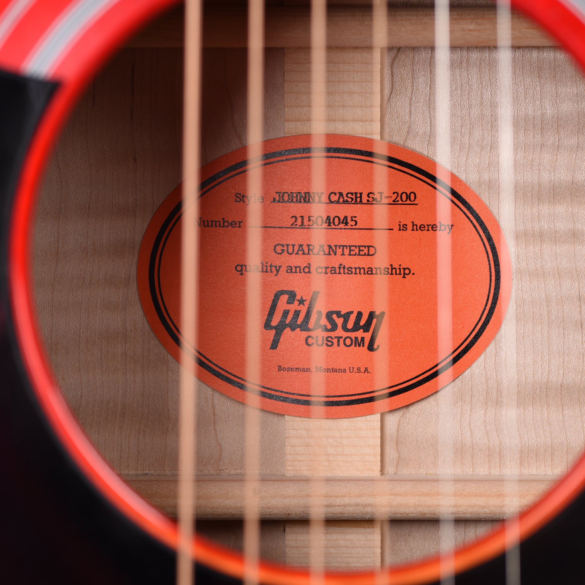 Gibson Custom Shop Limited Edition Johnny Cash SJ-200 Vintage Cherry Sunburst Acoustic Guitars / Jumbo