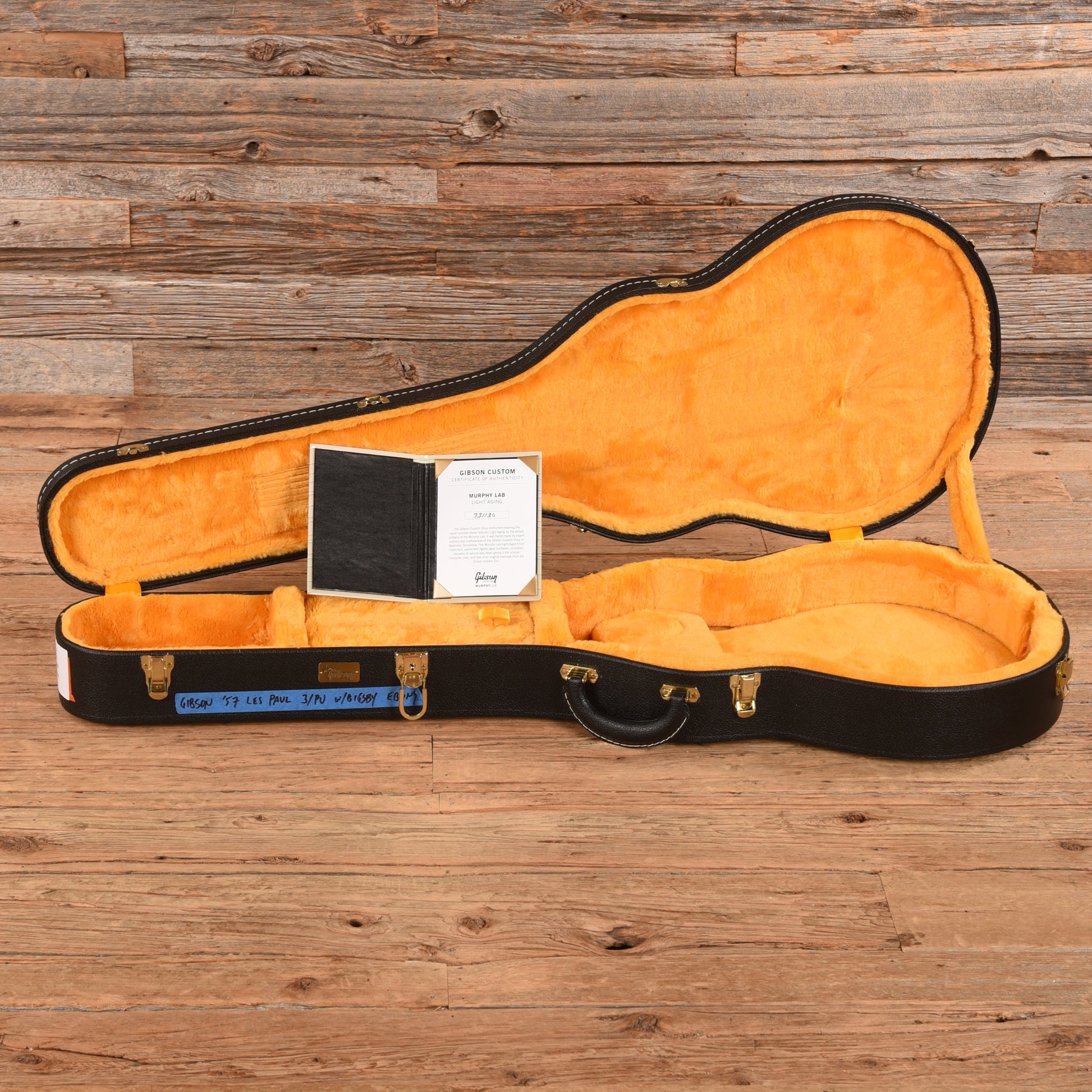 Gibson Custom 1957 Les Paul Custom 3-Pickup Bigsby Murphy Lab Light Aged Ebony 2023 Electric Guitars