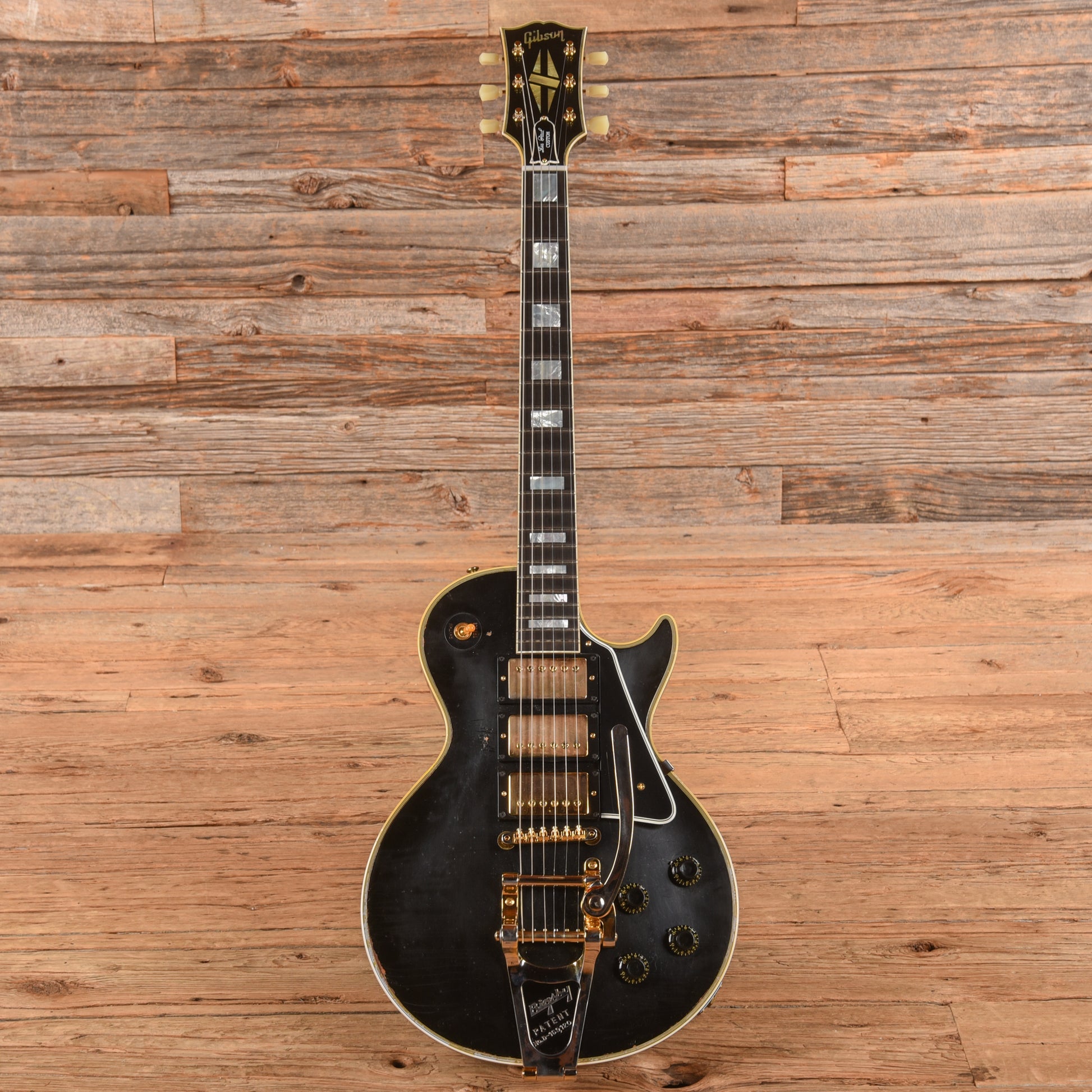 Gibson Custom 1957 Les Paul Custom 3-Pickup Bigsby Murphy Lab Light Aged Ebony 2023 Electric Guitars
