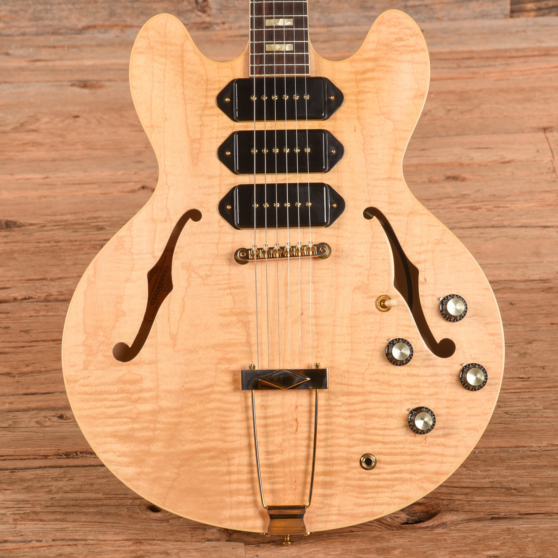 Gibson Custom 1964 ES-335 Semi-Hollow Triple P-90 Antique Natural 2021 Electric Guitars
