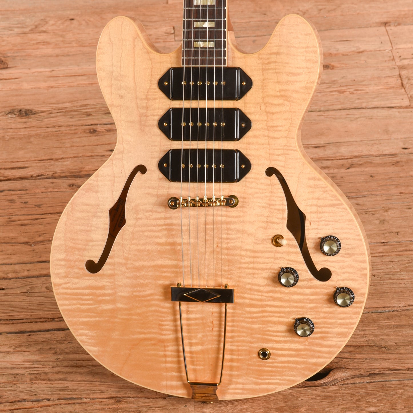 Gibson Custom 1964 ES-335 Semi-Hollow Triple P-90 Antique Natural 2021 Electric Guitars