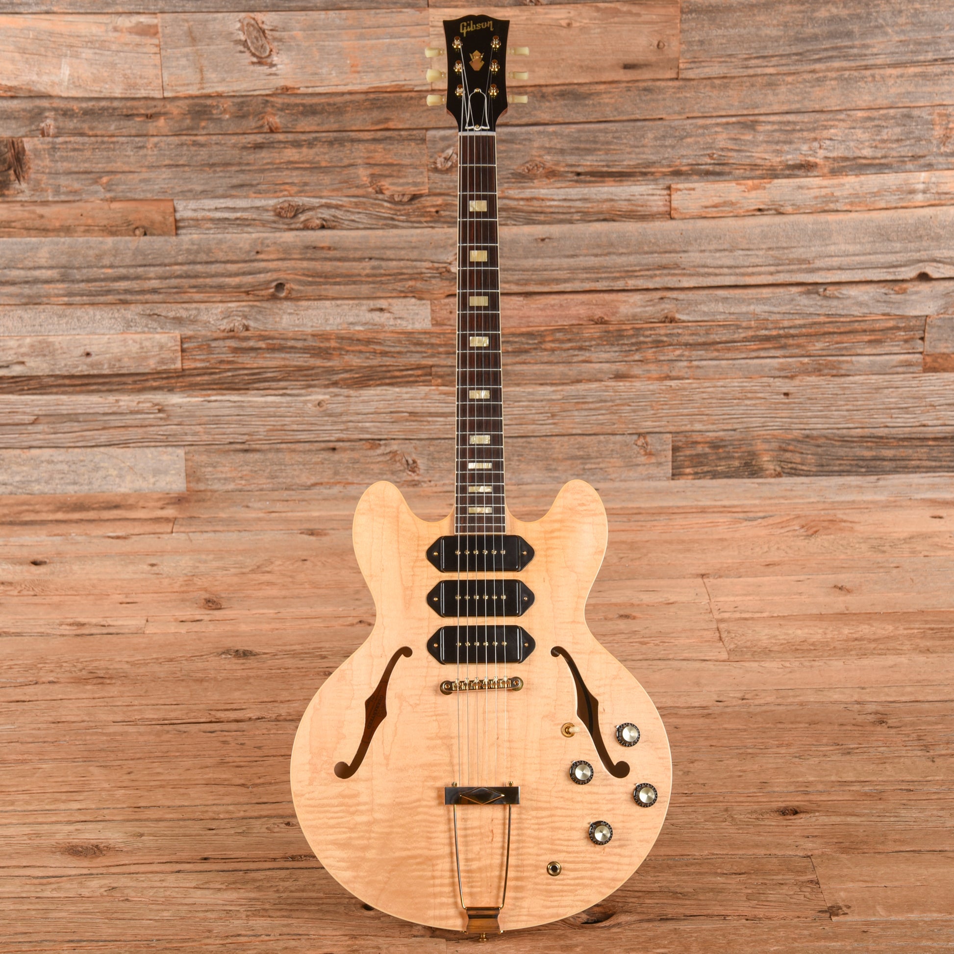 Gibson Custom 1964 ES-335 Semi-Hollow Triple P-90 Antique Natural 2021 Electric Guitars